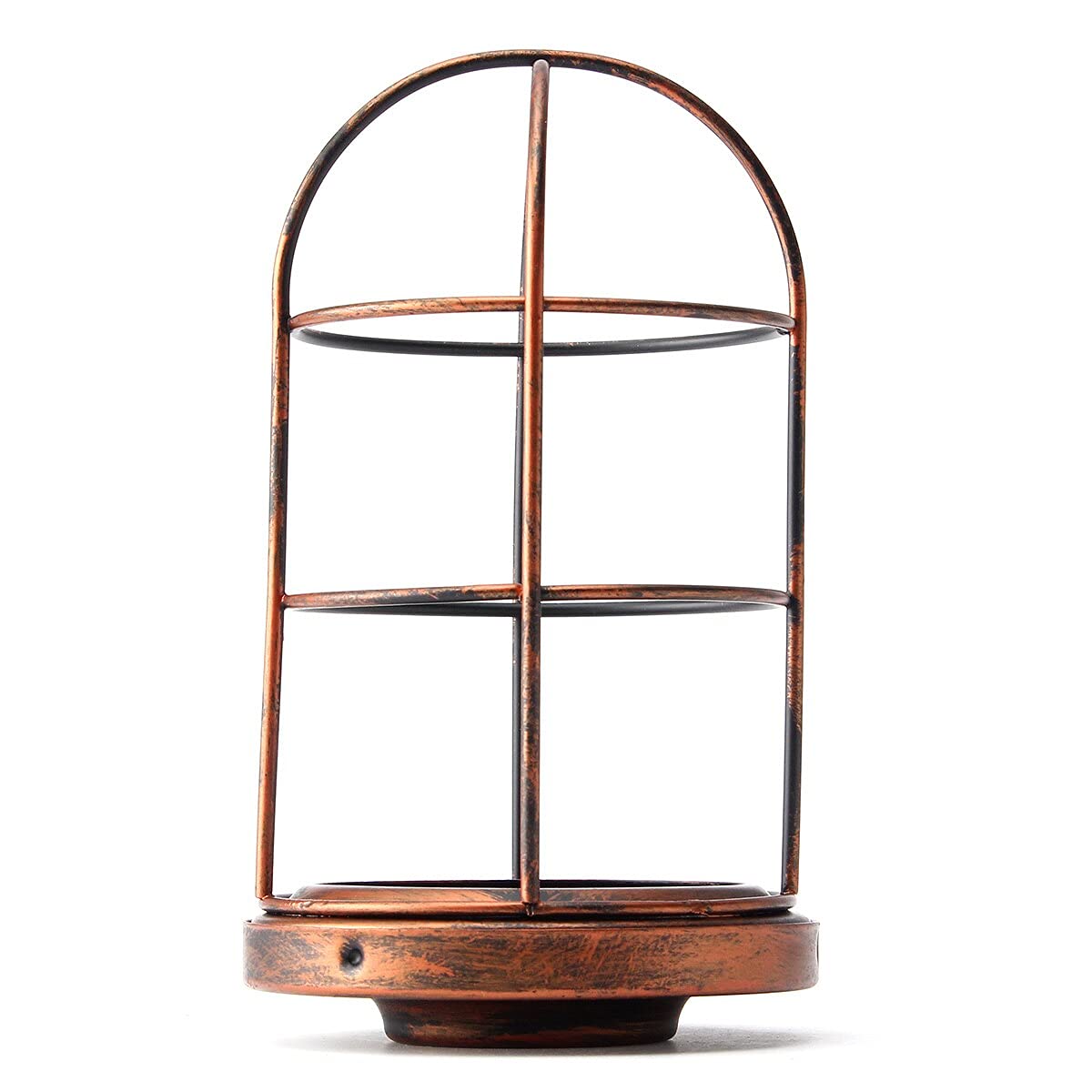 Vintage Industrial Wire Cage Pendant Lamp Shade - Rust Color Ceiling Hanging Light Cover for Cafe, Restaurant & Home Decor
