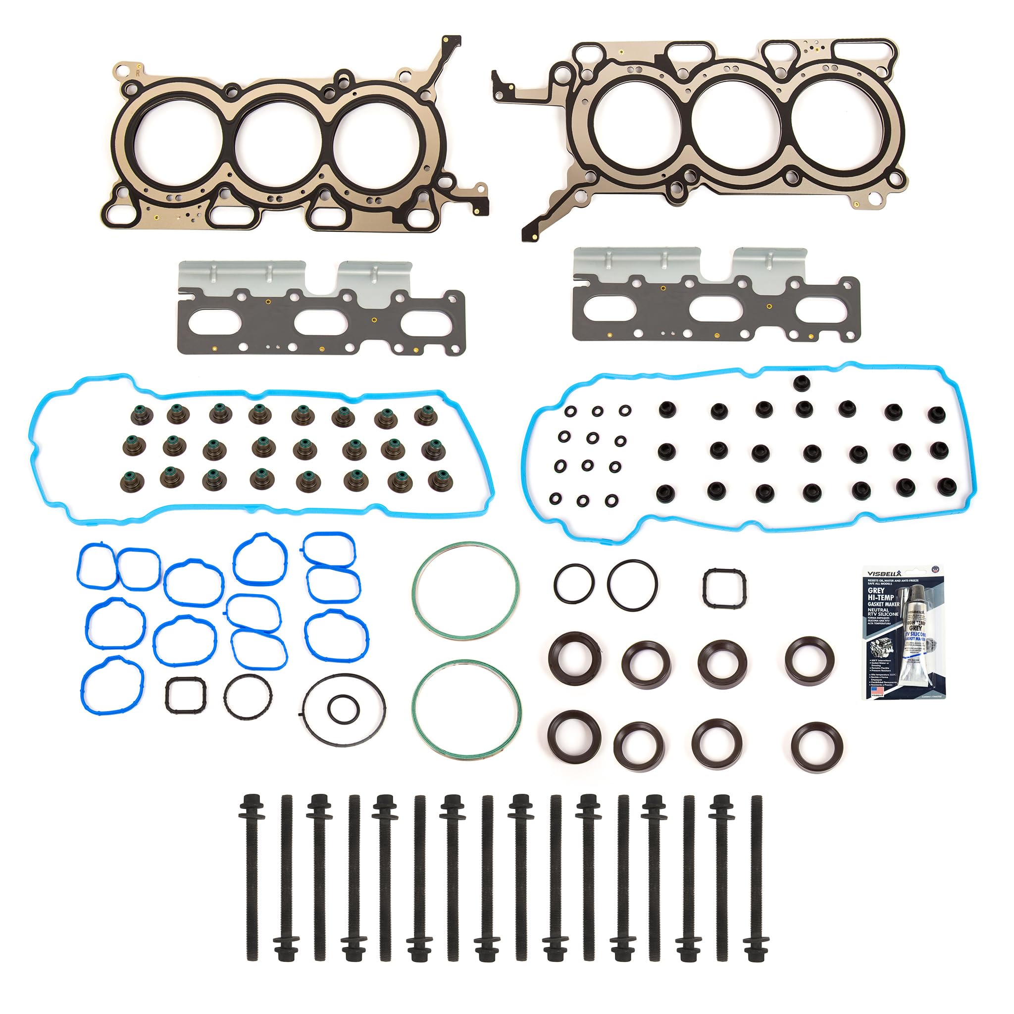 DG-8614972856 Head Gasket Set with Head Bolts - Compatible with 2007-2009 Ford Edge, Lincoln MKZ & Mazda CX-9 V6 DOHC 3.5L Engine - Perfect for Engine Repair & Maintenance