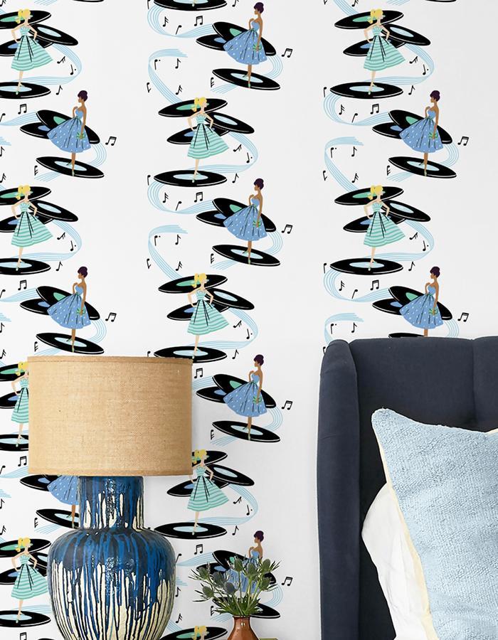 Barbie™ Blue Caribbean Galaxy Records Wallpaper - Perfect for Kids' Bedrooms, Playrooms & Nursery Decor