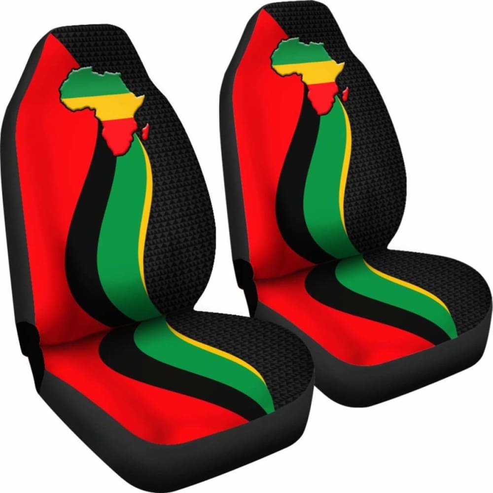 Premium African Car Seat Cover with Pan-African Flag & Map Design - Durable & Stylish for Cars, SUVs, and Trucks - Perfect for Cultural Pride, Road Trips, and Everyday Commute