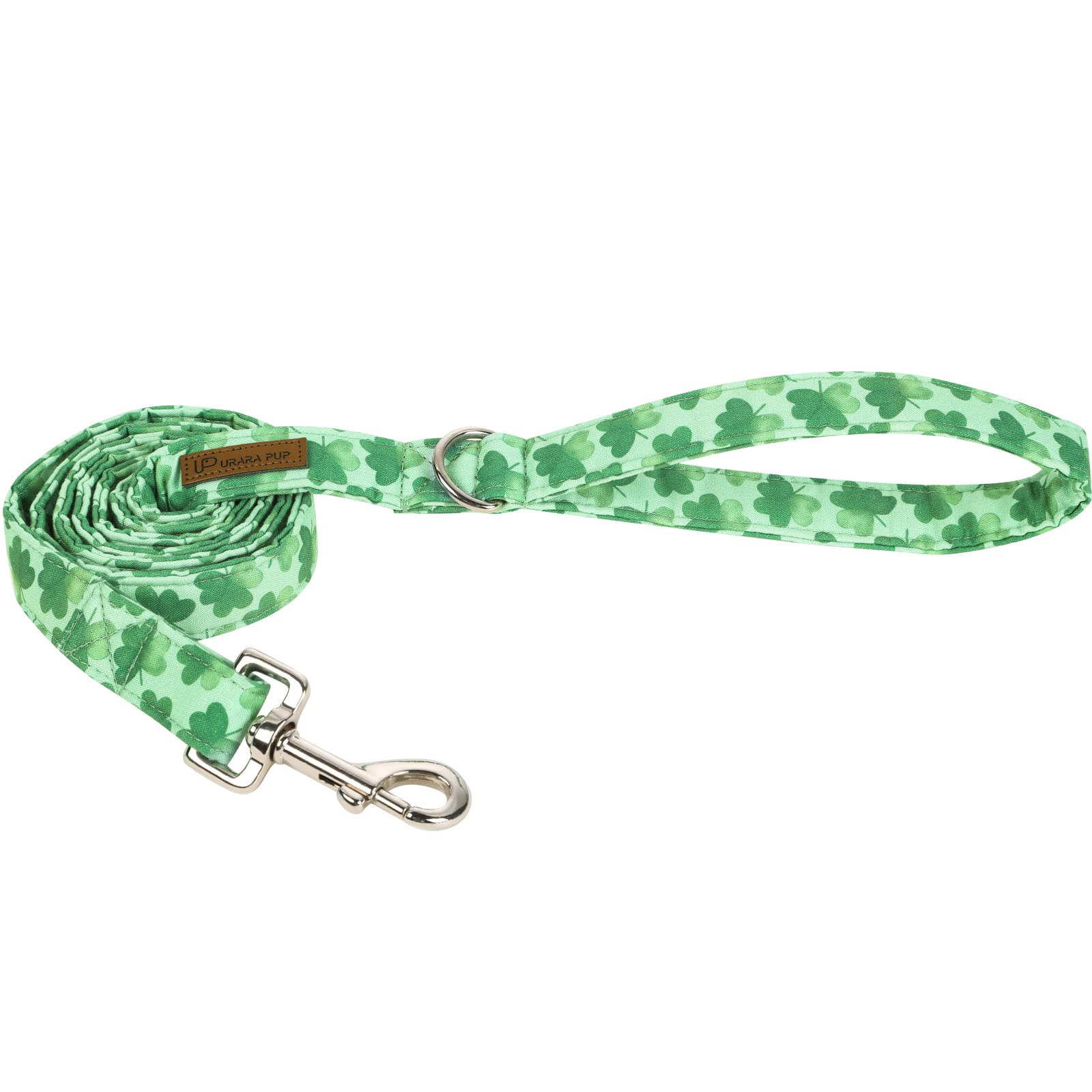 St. Patrick's Day Dog Leash & Matching Collar Set - Durable Cotton Pet Leash with Lucky Shamrock Design for Small, Medium & Large Dogs - Perfect for Training, Walks & Spring Festivities