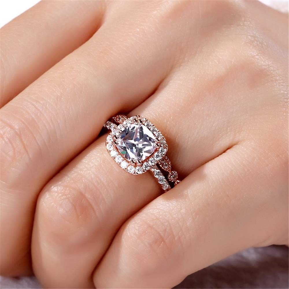 Jeulia 2.65 Carat Sterling Silver Halo Cushion Cut Engagement Ring Set - Wedding & Anniversary Band for Women with Jewelry Gift Box | Perfect for Proposals, Bridal Jewelry & Special Occasions