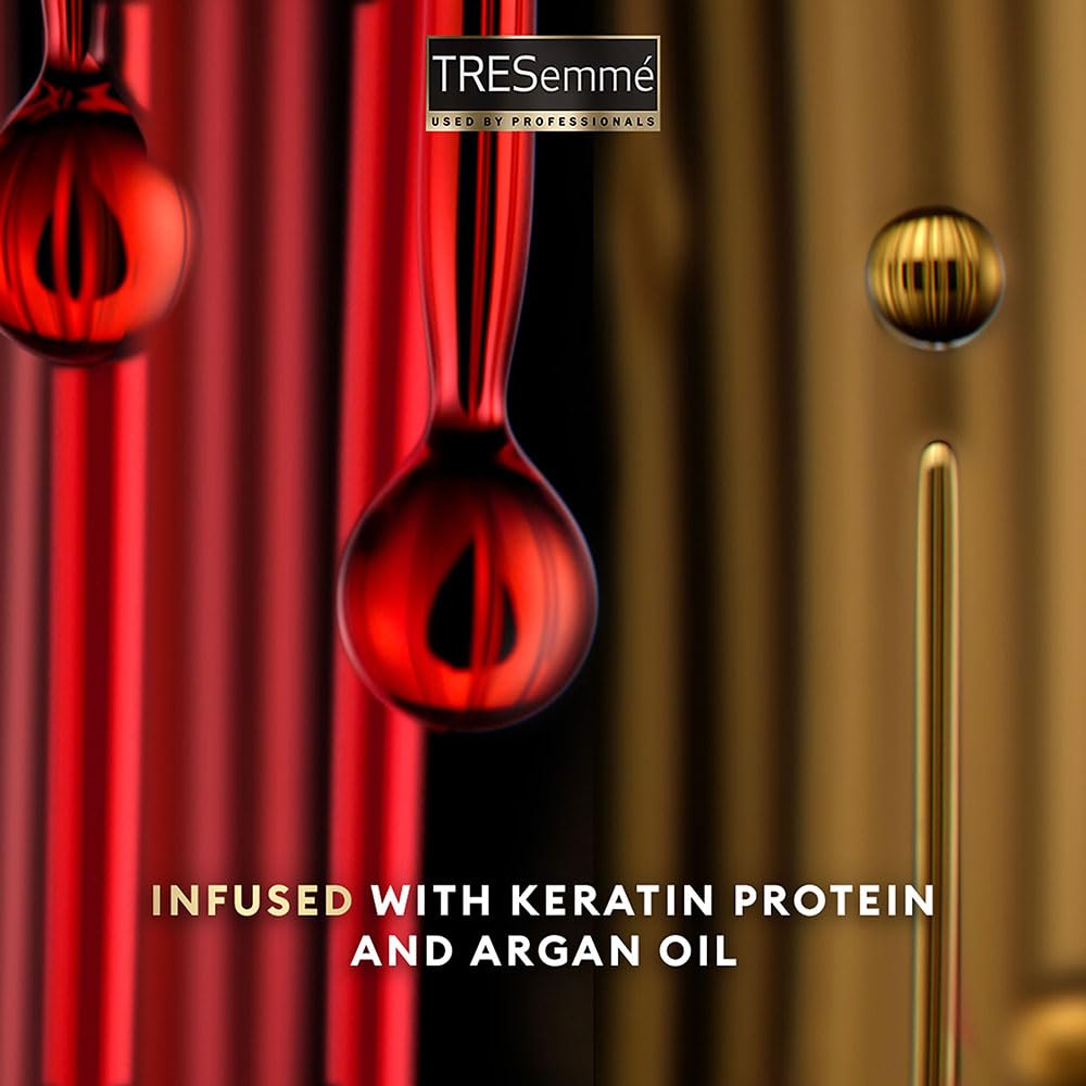 TRESemme Keratin Smooth Conditioner 190ml - Keratin & Moroccan Argan Oil Formula for Smoother, Shinier Hair - Frizz Control & Nourishment Lasts 72 Hours - Unisex Hair Care - Perfect for Daily Use, Salon-Like Results at Home