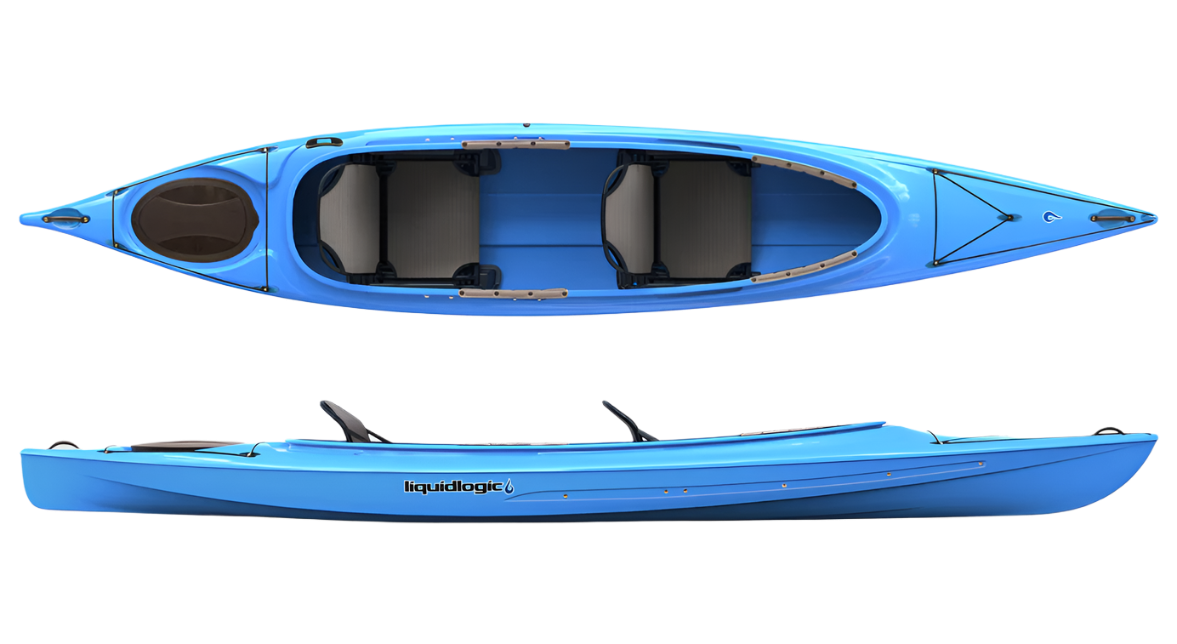 Saluda 14.5 Tandem Kayak - 2 Person Inflatable Kayak for Fishing & Recreation | Lightweight & Portable for Lakes, Rivers & Ocean Adventures