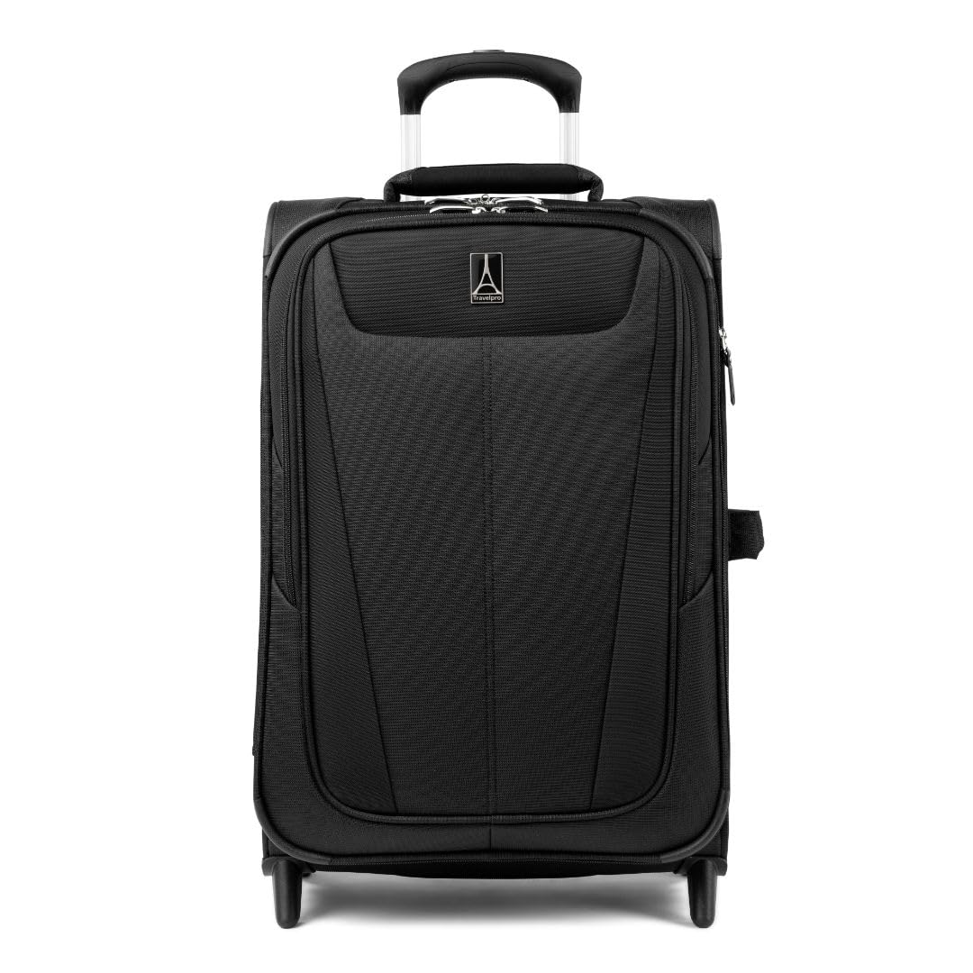 Travelpro Maxlite 5 Softside Expandable 22-Inch Carry-On Luggage - Lightweight 2-Wheel Upright Suitcase for Men & Women (Black) - Perfect for Business Trips, Weekend Getaways & Air Travel