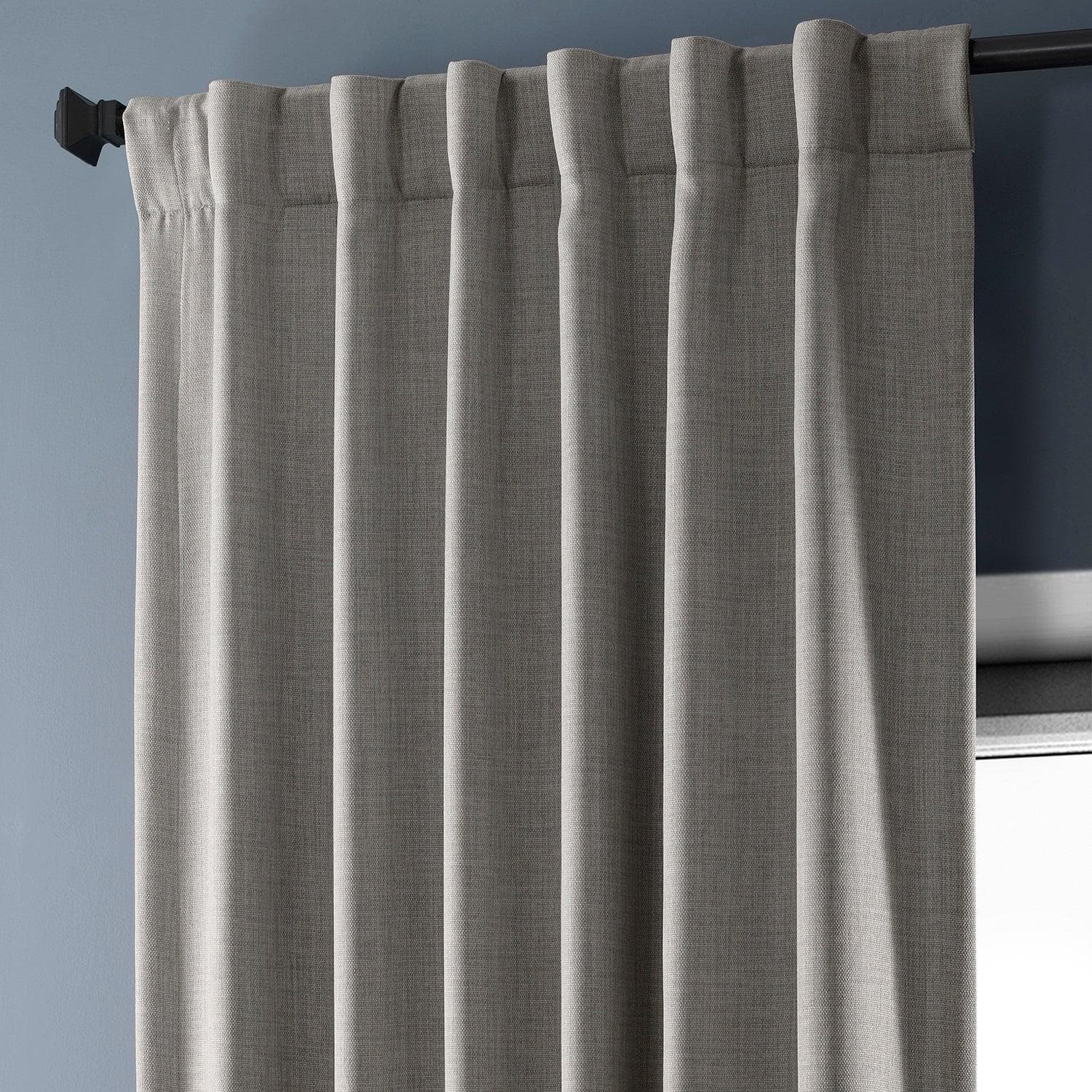 Clay Textured Faux Linen Blackout Curtains for Bedroom - Thermal Insulated Window Drapes for Living Room & Nursery (Set of 2 Panels)