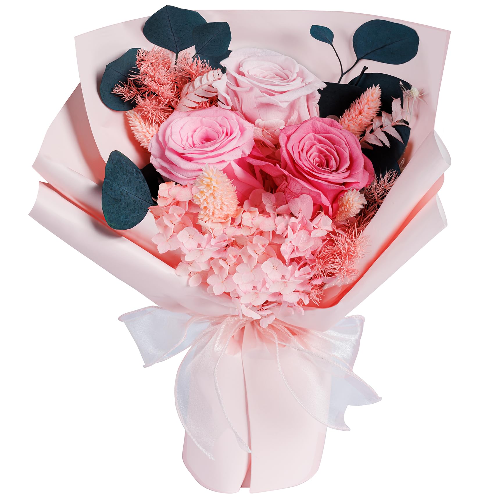 Beautiful Preserved Pink Roses Bouquet - Perfect Birthday & Mother's Day Gift for Women, Wife & Mom - Long-Lasting Flower Delivery for Special Occasions