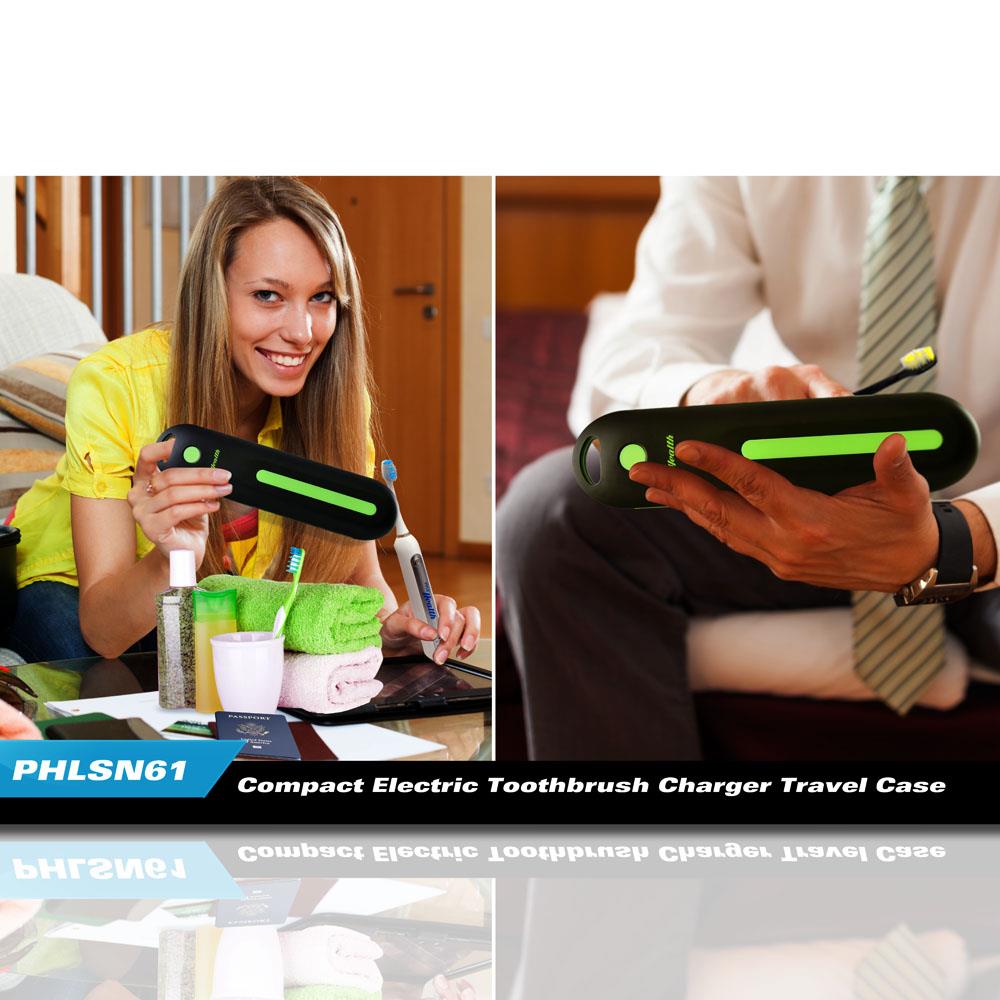 Rechargeable Electric Toothbrush Charger & Travel Case - Waterproof USB Charging Holder for Oral Care at Home & On The Go