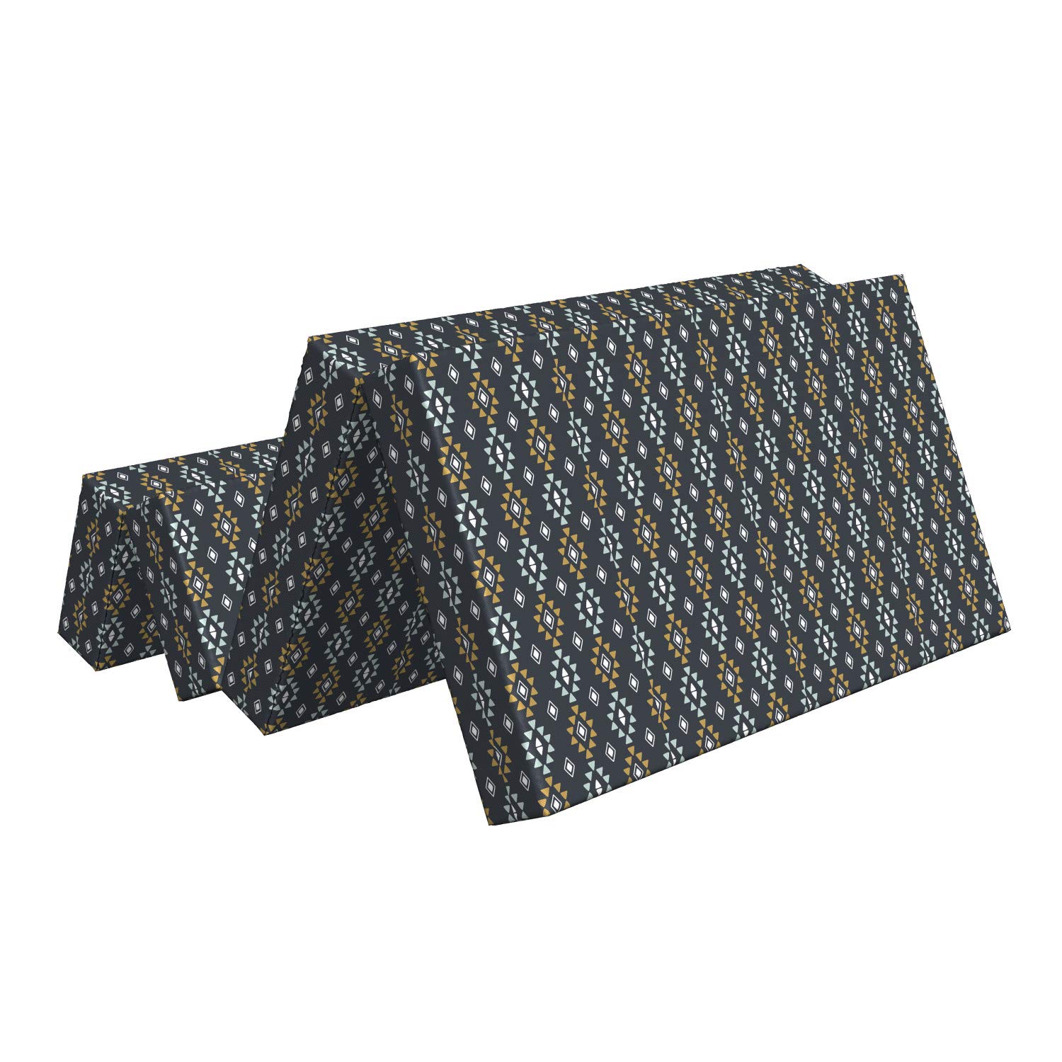 Ambesonne Geometric Foldable Mattress - Tribal Rhombus & Triangle Pattern, 78.7