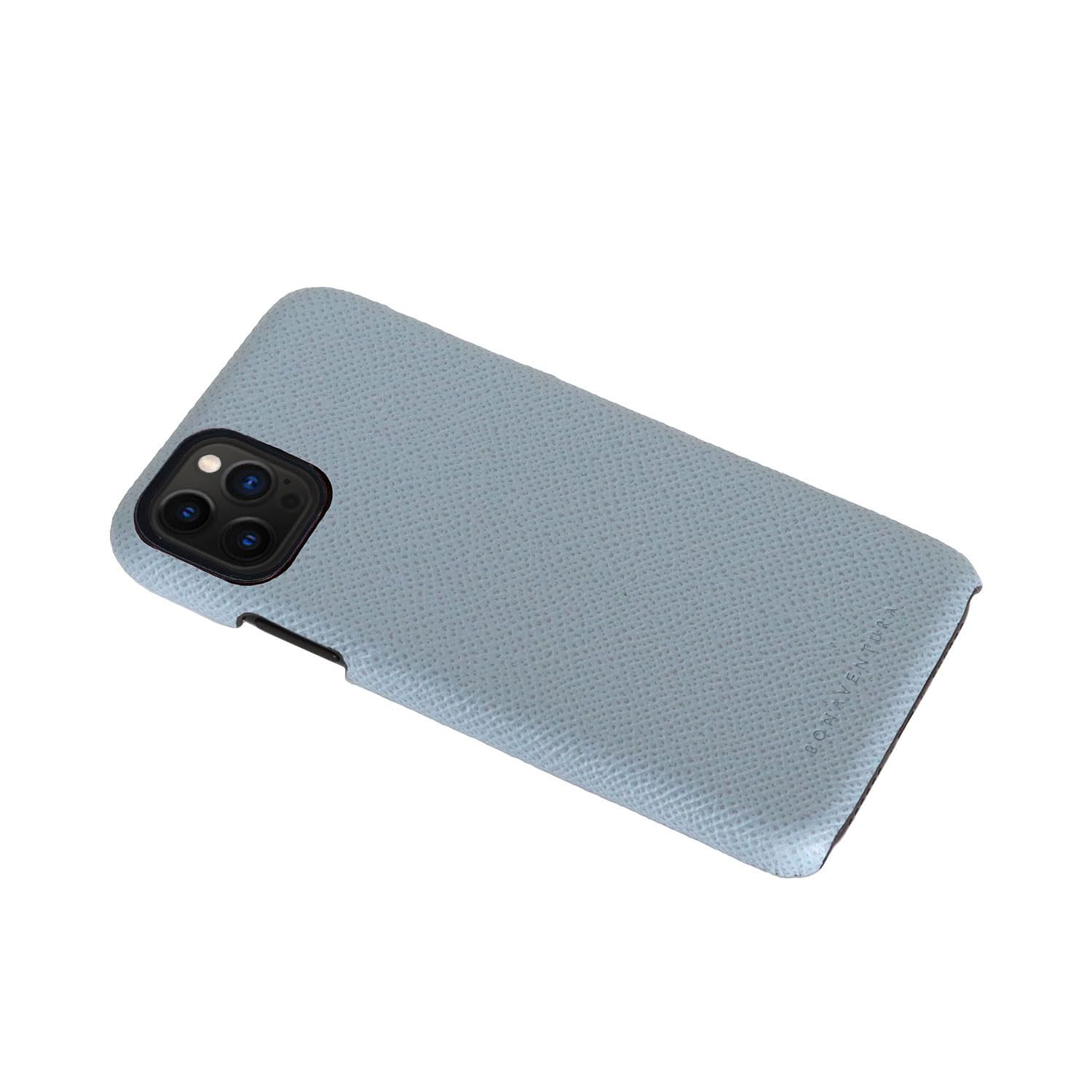 BONAVENTURA Noblessa iPhone 12 Pro Max Back Cover Case - Premium Blue Linen Design [Shockproof & Scratch Resistant] for Daily Protection & Style