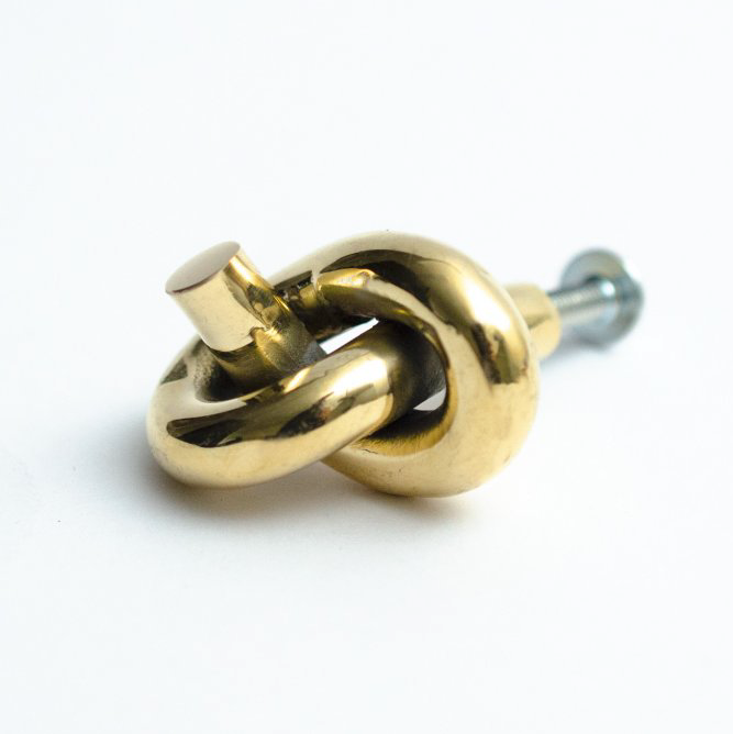 Vintage Unlacquered Solid Brass Knot Cabinet Knob & Hook - Handcrafted Drawer Pulls for Farmhouse, Shabby Chic, and Rustic Home Decor (Set of 6) - Perfect for Kitchen Cabinets, Dressers, and DIY Furniture Projects