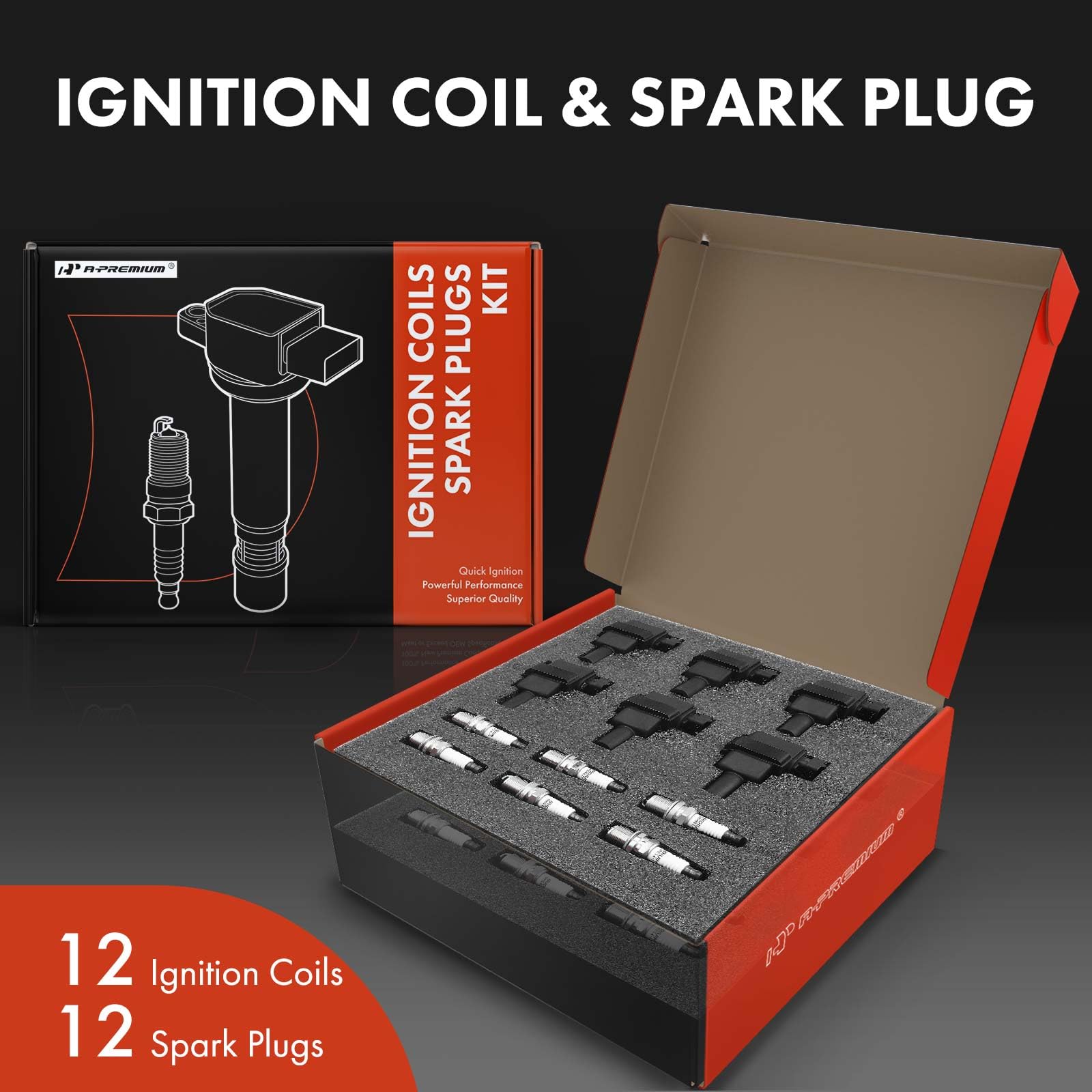 Premium Set of 12 Ignition Coil Pack & Iridium Spark Plugs for Mercedes-Benz CL600 E420 S420 S500 S600 SL500 SL600 - High Performance Replacement Parts for Smooth Engine Operation & Better Fuel Efficiency