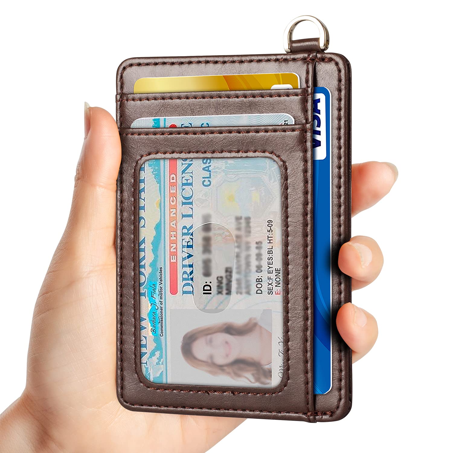 EcoVision Slim RFID Blocking Minimalist Front Pocket Wallet - Credit Card Holder with Detachable D-Shackle for Men & Women | Perfect for Travel, Everyday Carry & Contactless Security