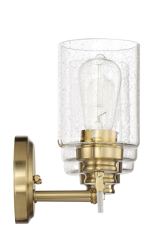 Bolden Three-Light Vanity Light Fixture in Satin Brass Finish - Perfect for Bathroom, Dressing Room & Bedroom Makeup Area