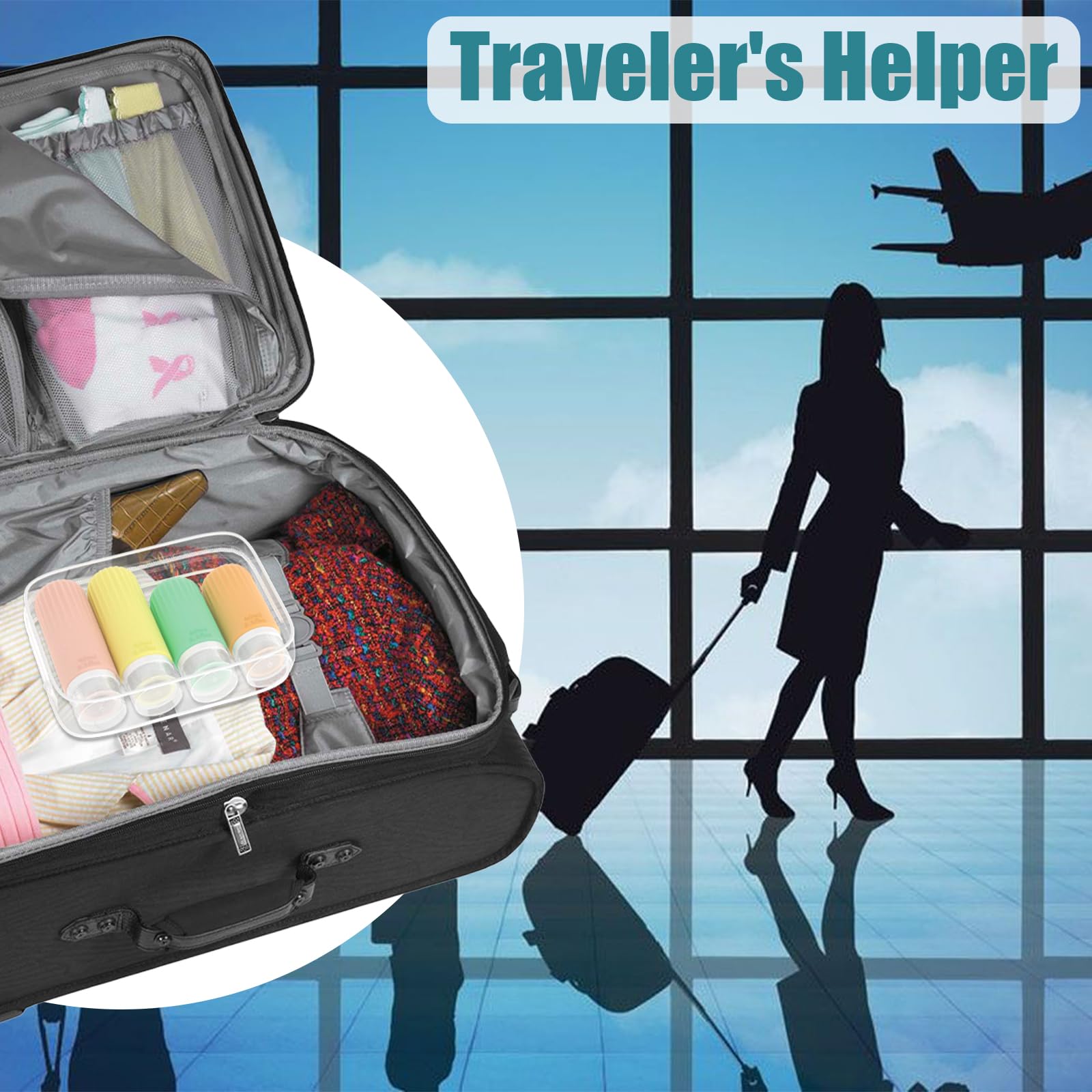 16 Pack TSA Approved Travel Bottles Set - BPA Free Leakproof Silicone Toiletry Containers for Shampoo, Conditioner, Lotion & Body Wash | Perfect for Air Travel, Gym, Camping & Vacation Essentials