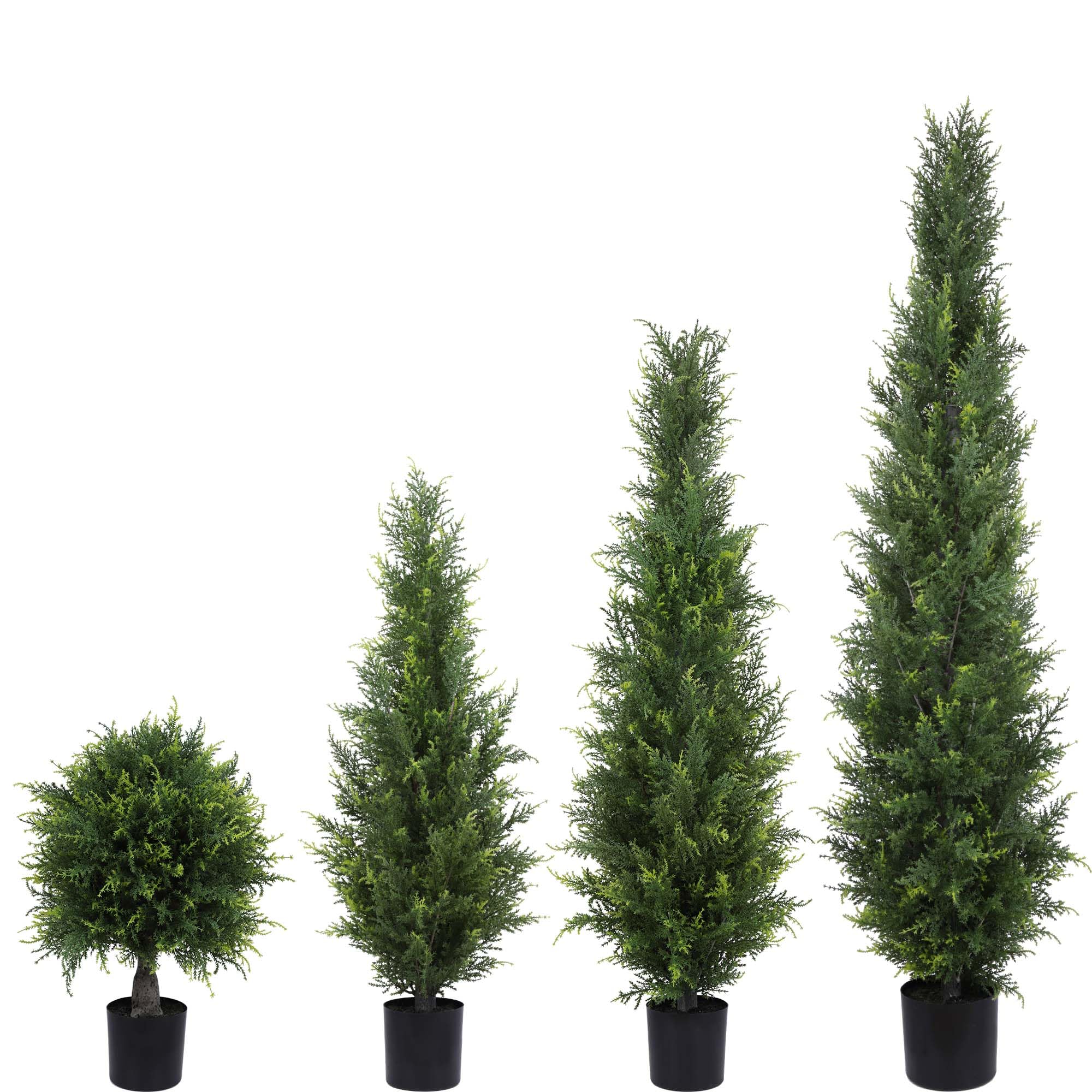 5FT Artificial Cedar Topiary Trees - Set of 2 Potted Fake Cypress Trees, Faux Evergreen Plants for Home, Porch, Garden Decor | Indoor & Outdoor Decoration, Wedding & Party Centerpieces