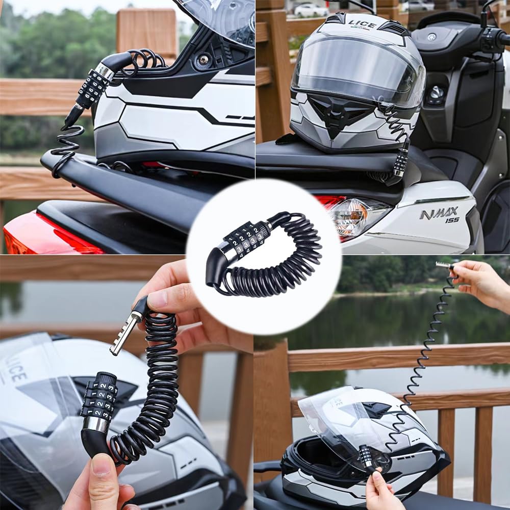 Motorcycle Locks Anti Theft - 2pcs Handlebar & Helmet Lock for Bikes, ATVs, Scooters - Secure Parking & Riding