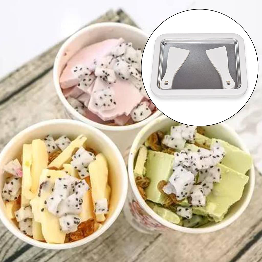 Sweet Spot Ice Cream Maker - Fun DIY Homemade Rolled Ice Cream Machine for Kids with 2 Spatulas, White (10.23x8.26 Inches) - Perfect for Birthday Parties, Summer Treats & Family Bonding Activities