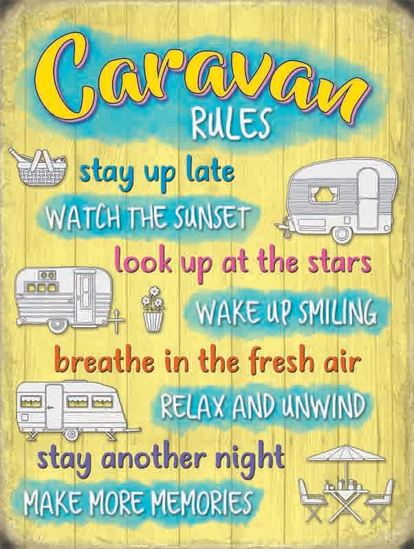 Caravan Rules Fridge Magnet - Funny RV Travel Accessories for Campers & Road Trips - Perfect for RVs, Trailers & Motorhomes