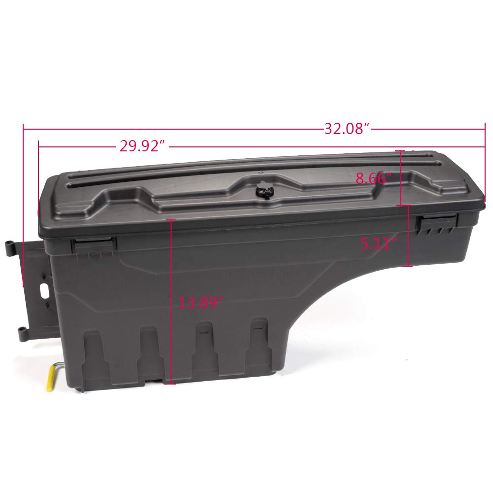 GRAND ORANGE Lockable Truck Bed Toolbox for Dodge Ram 1500/2500/3500 (2002-2018) - Left Driver Side Storage Box | Durable Cargo Organizer for Camping, Work & Road Trips