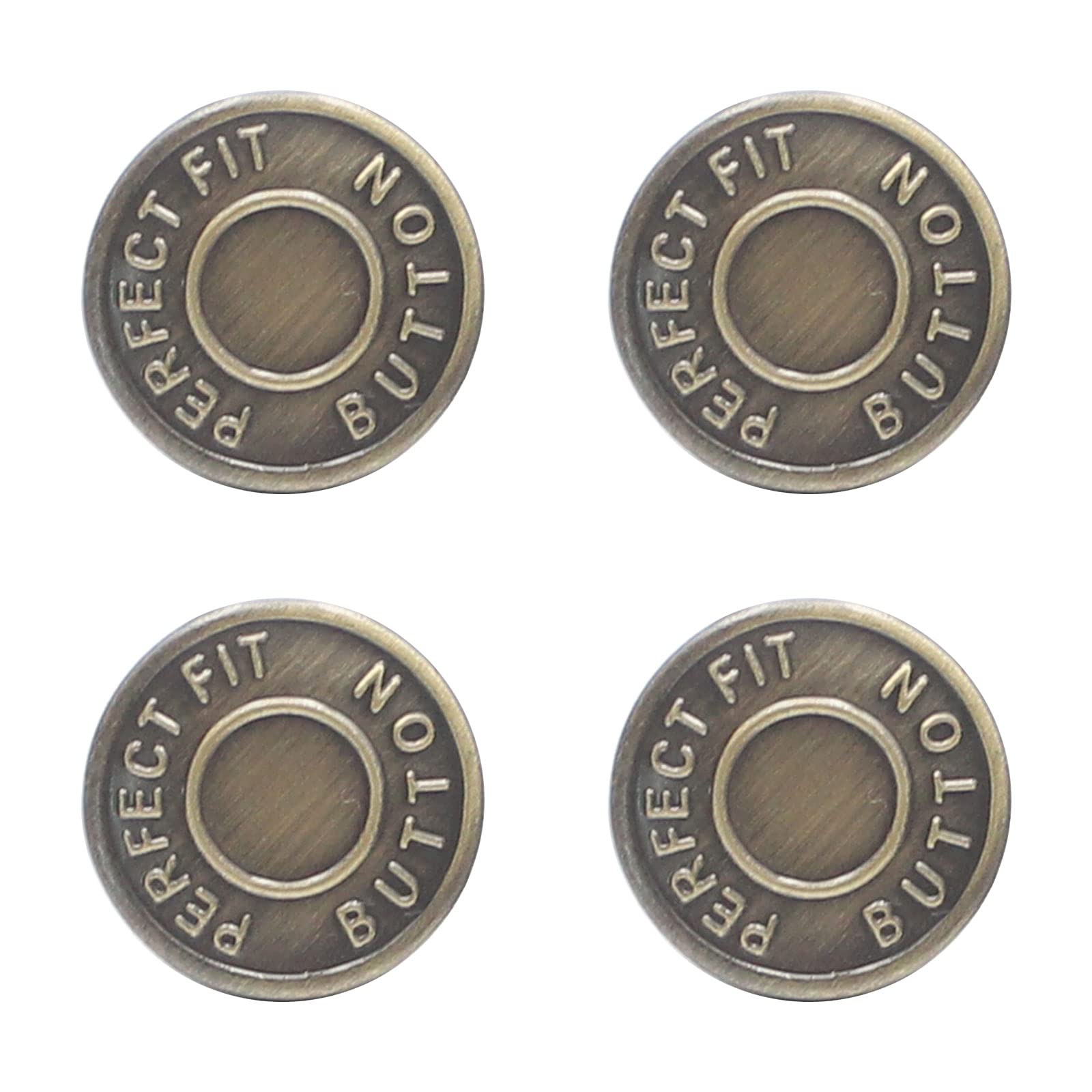 COMFEELING No-Sew Detachable Jeans Button Replacement Kit - Adjustable Pants Tightener for Women & Men (4-Pack, Bronze) - Perfect for Jeans, Jackets, Backpacks & Clothing Accessories