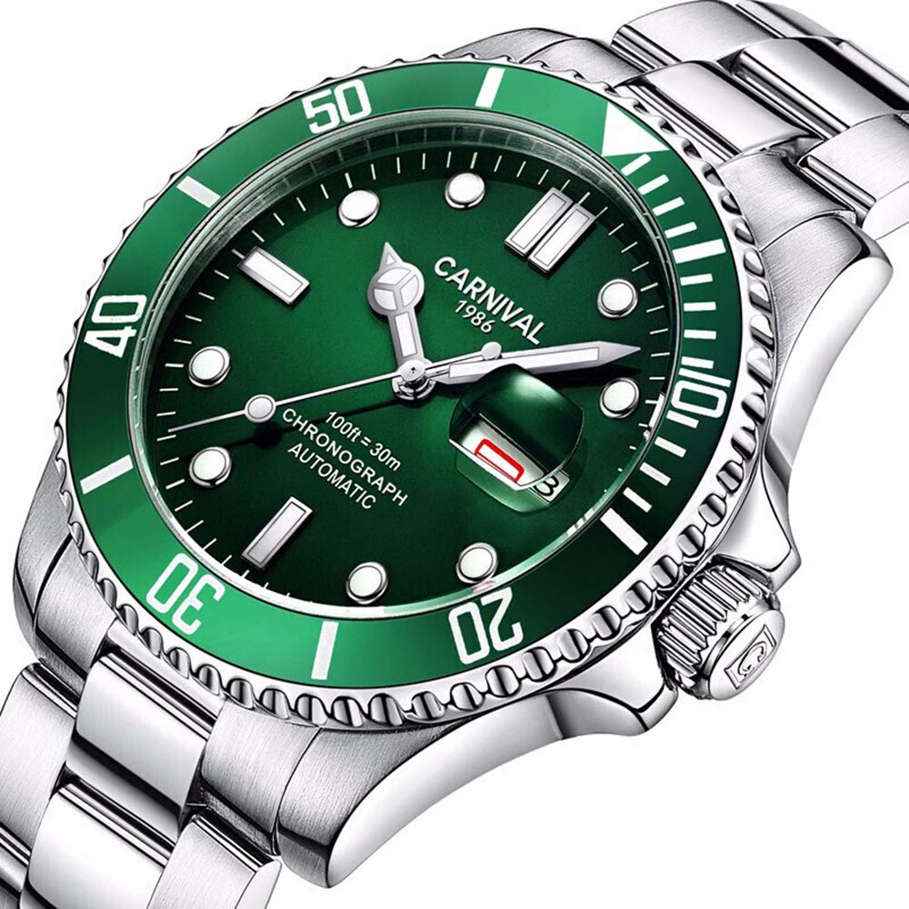 MASTOP Men's Automatic Diver Watch with Rotating Bezel - Classic Analog Luxury Dress Watch with Day & Week Display - Perfect for Business, Formal Events & Water Sports