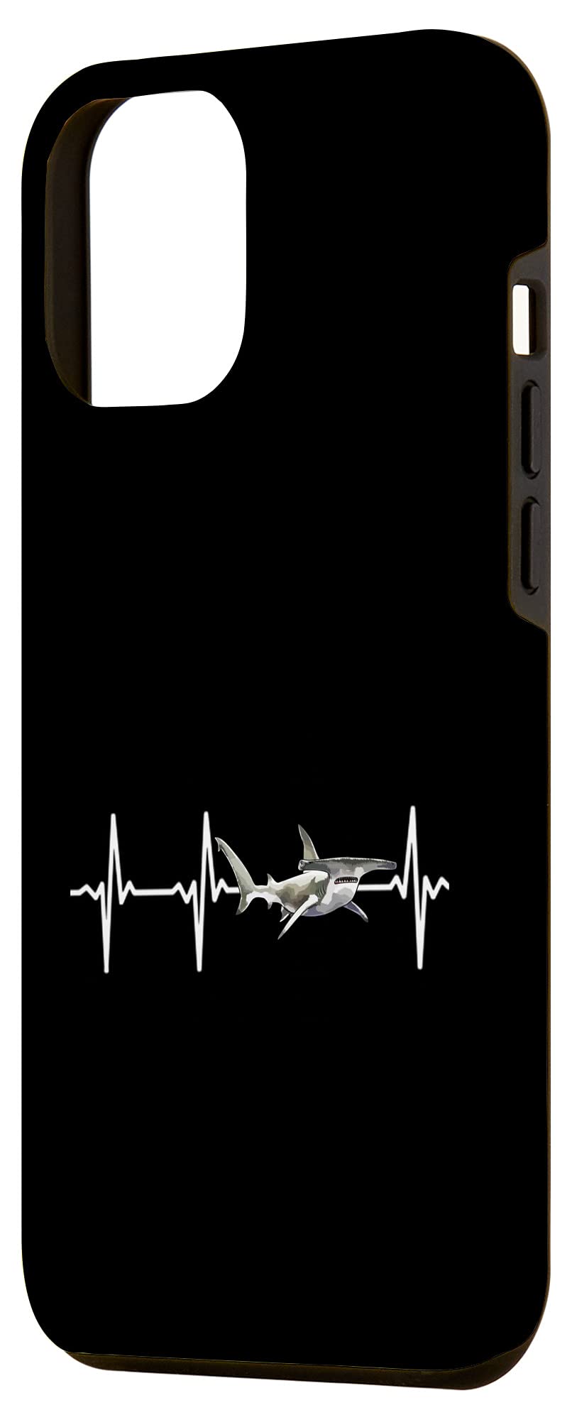 iPhone 12 Pro Max Case - Great Hammerhead Shark Design with Heartbeat Pattern | Perfect Gift for Shark Lovers | Durable Protection for Daily Use & Outdoor Activities