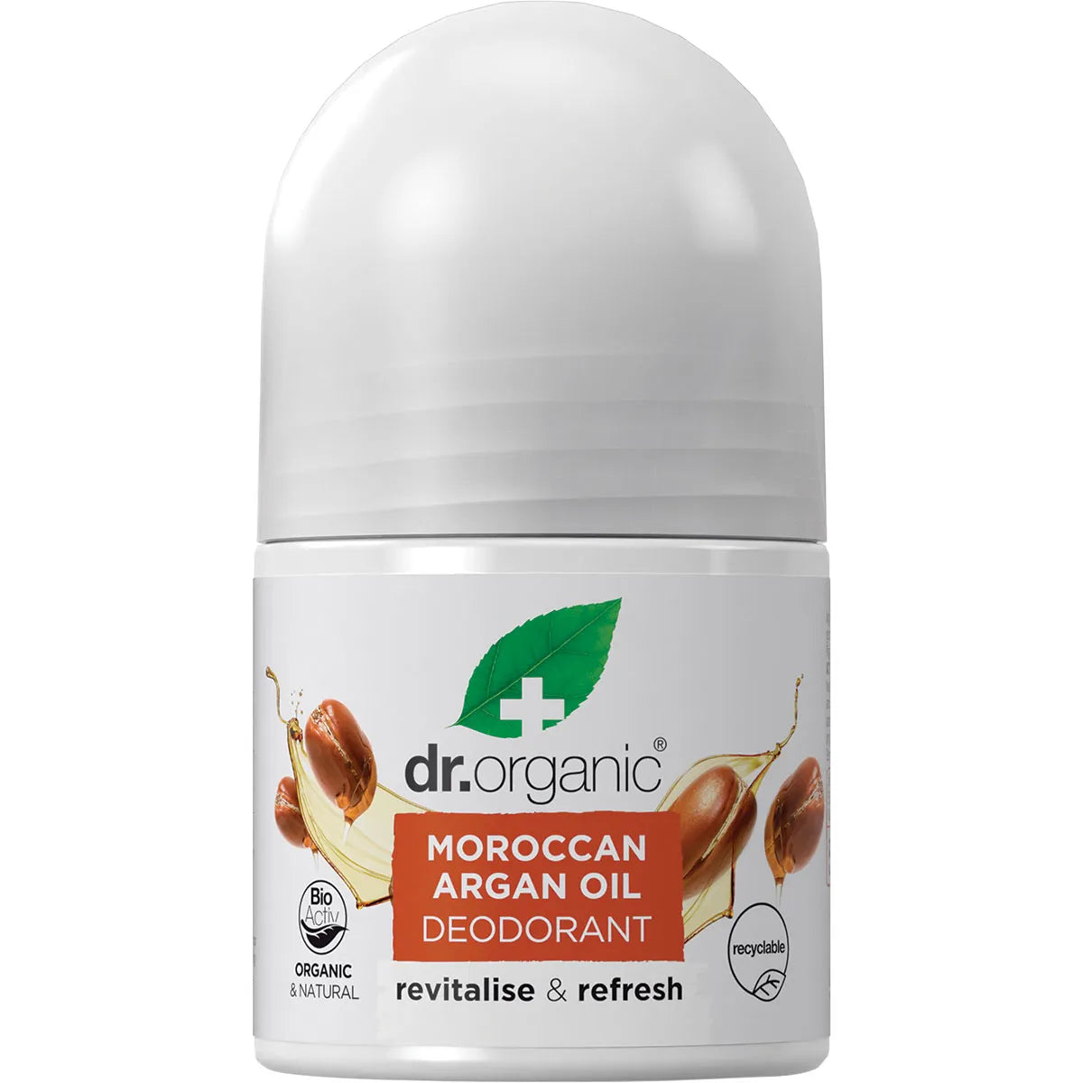 Dr Organic Roll On Deodorant with Moroccan Argan Oil - Natural & Aluminum-Free - Fresh All Day for Women & Men - Perfect for Gym, Work & Daily Use
