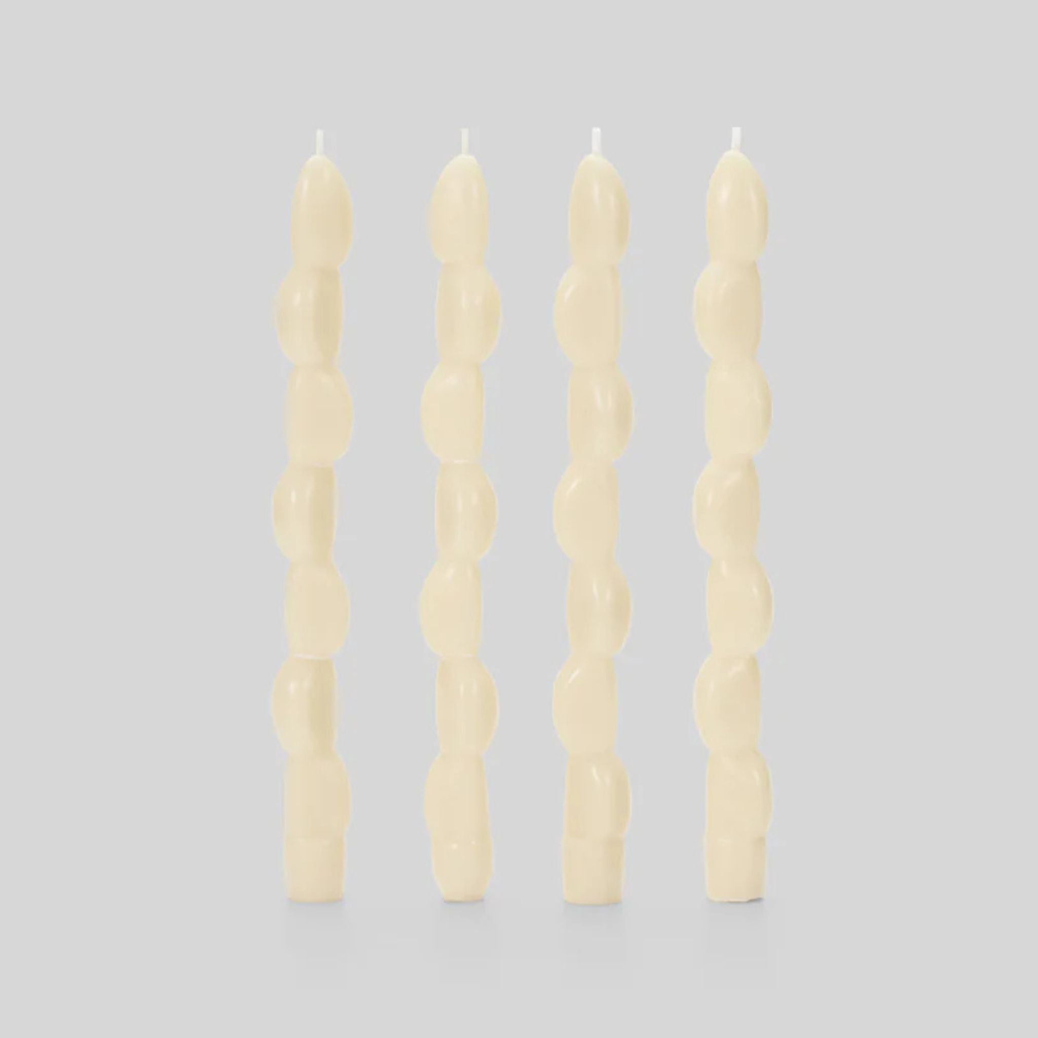 MAISON BALZAC Ivory Garlic Candles Set of 4 - Elegant Home Decor for Dining Table, Romantic Dinner, Wedding Centerpiece & Luxury Gift