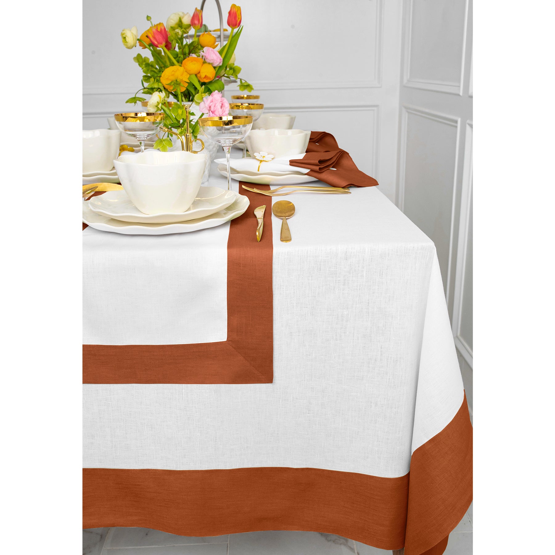 Stylish Contempo Tablecloth for Dining & Parties - Waterproof & Wrinkle-Free - Perfect for Home, Restaurants & Events