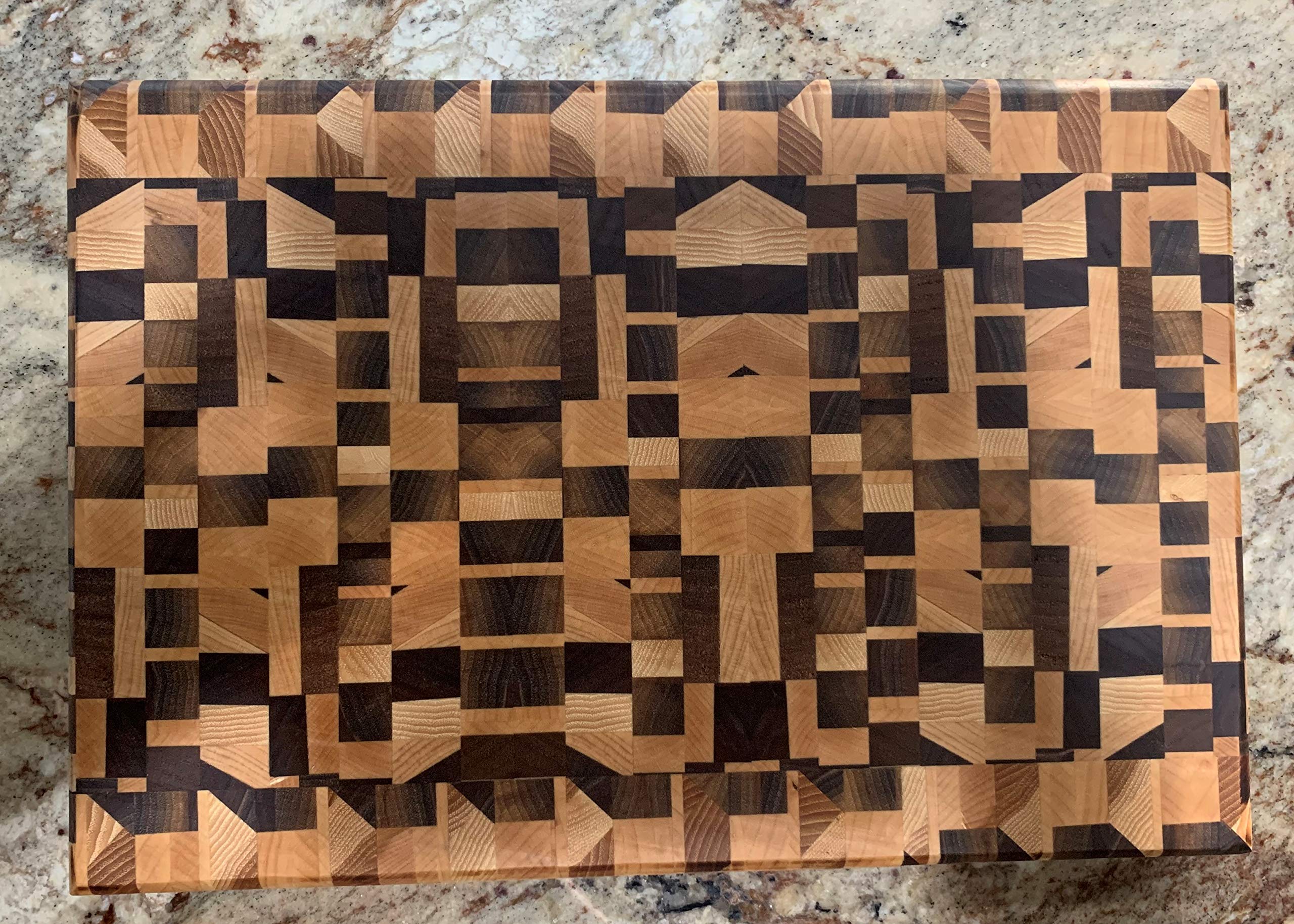 Premium Handmade Wooden End Grain Cutting Board - 10.5