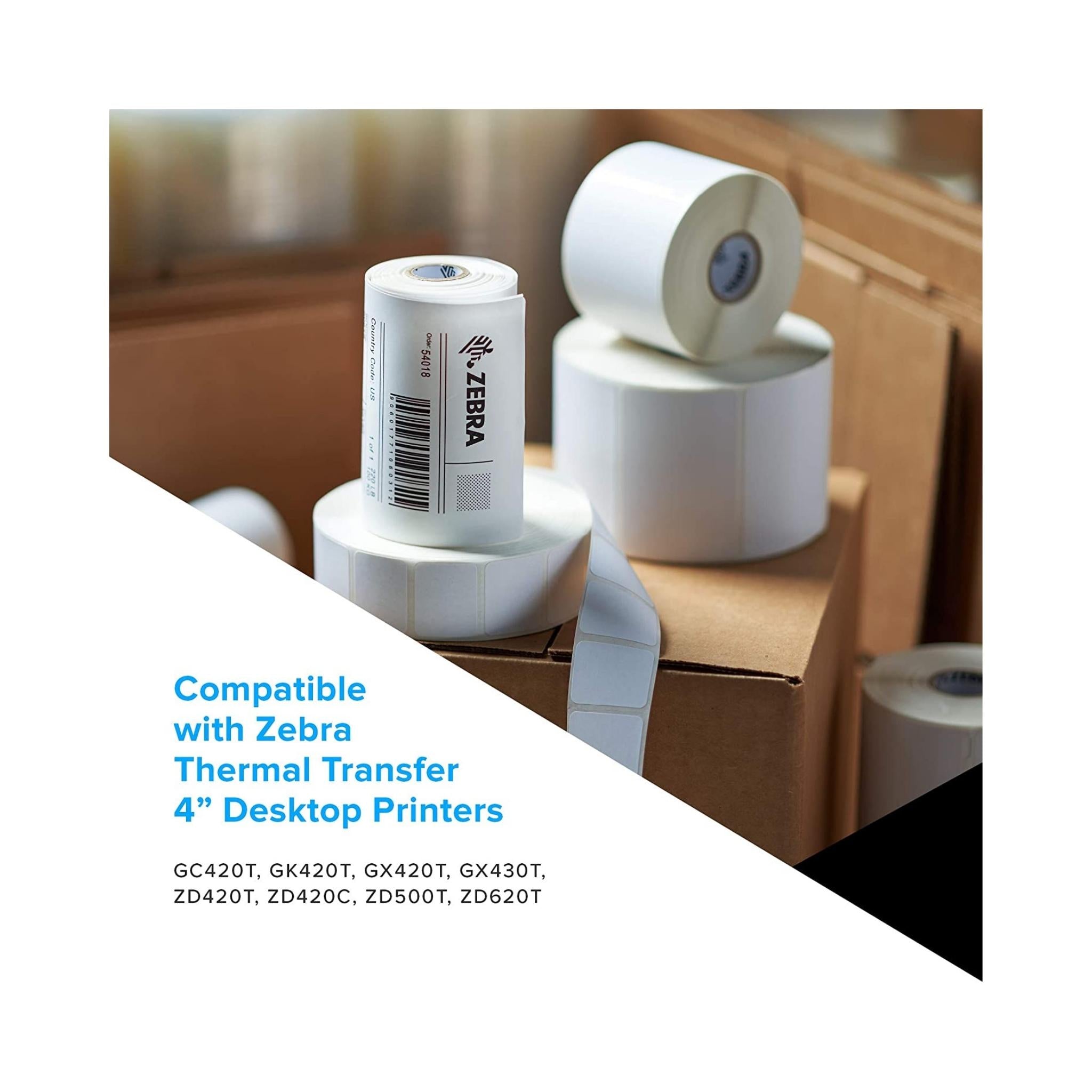 Zebra PolyPro 3000T 4x6 Inch Thermal Shipping Labels - 390 Labels per Roll (4 Pack) - Perfect for E-commerce, Logistics & Package Labeling