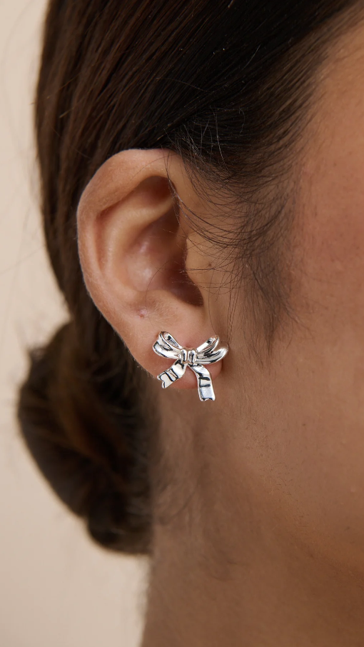 Sterling Silver Plated Bow Stud Earrings for Women - Elegant & Hypoallergenic Jewelry for Everyday Wear & Special Occasions