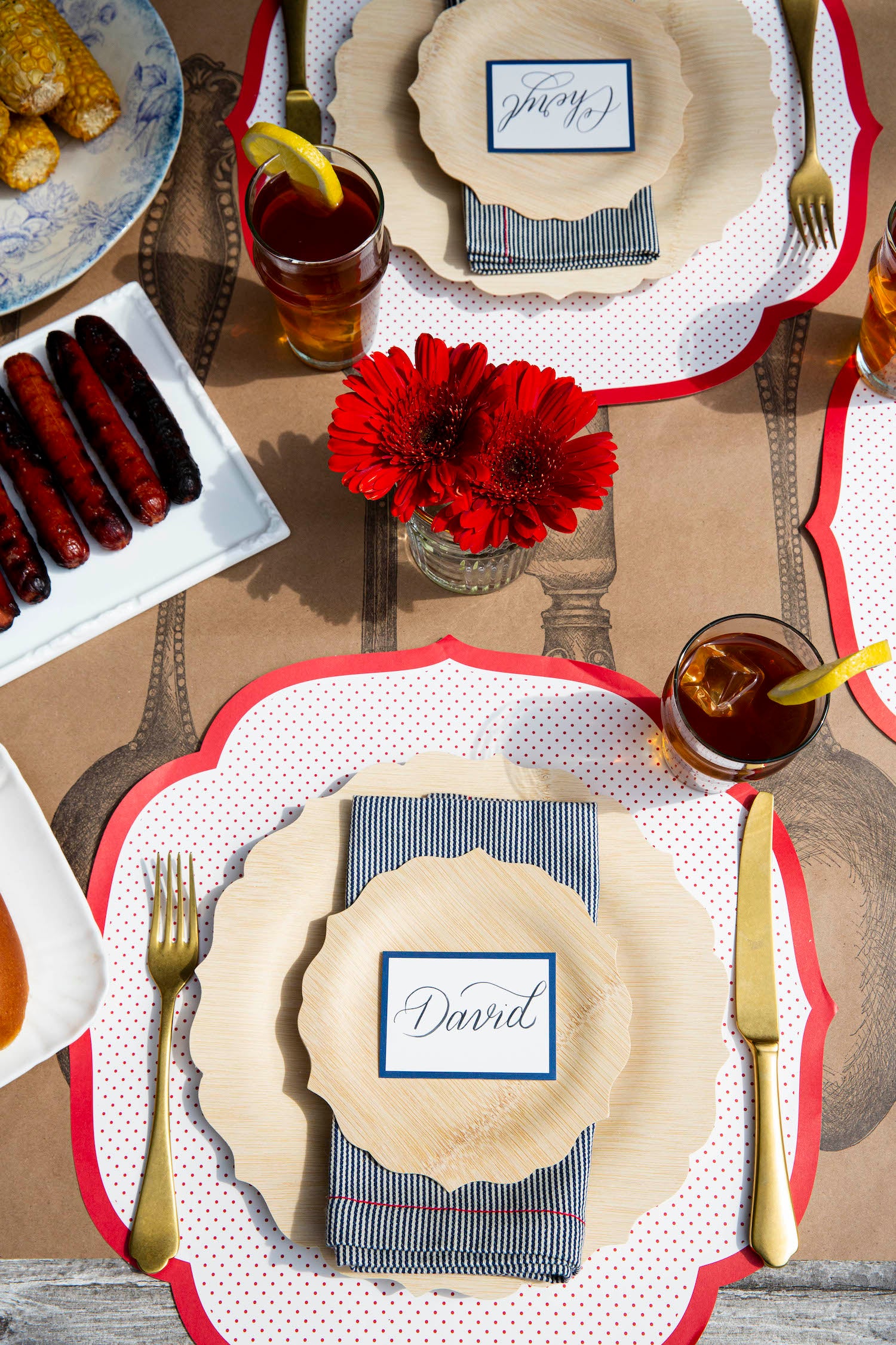 Red Swiss Dot Die-Cut Placemats - Elegant Table Setting for Dining, Parties & Home Decor