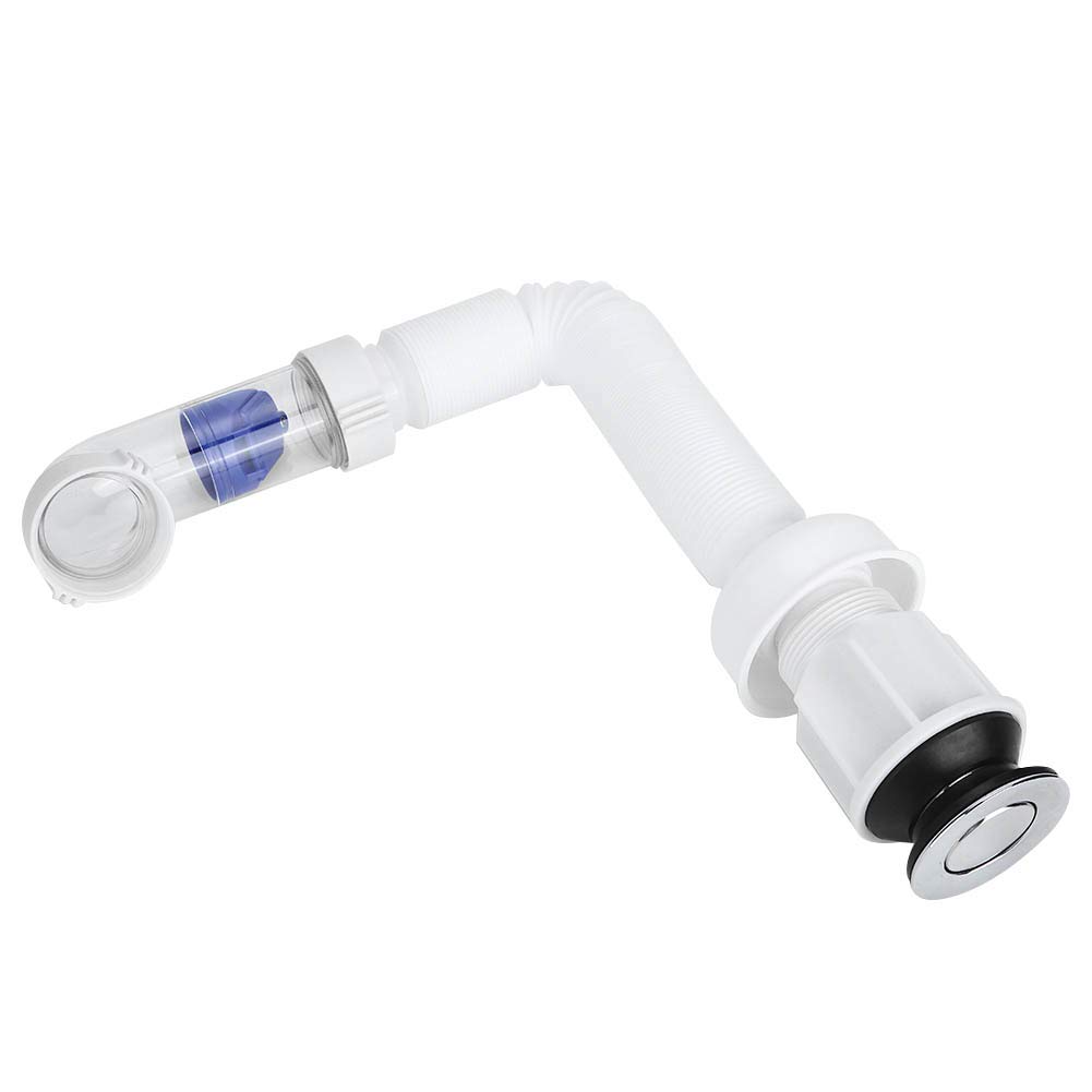 Yosoo Expandable Flexible Universal Sink Drain Pipe - Anti-Odor Kitchen Sink Fittings, Quick Installation Wash Basin S Tube Drain Pipe Extension - Perfect for Bathroom, Laundry & Kitchen Sink Drainage