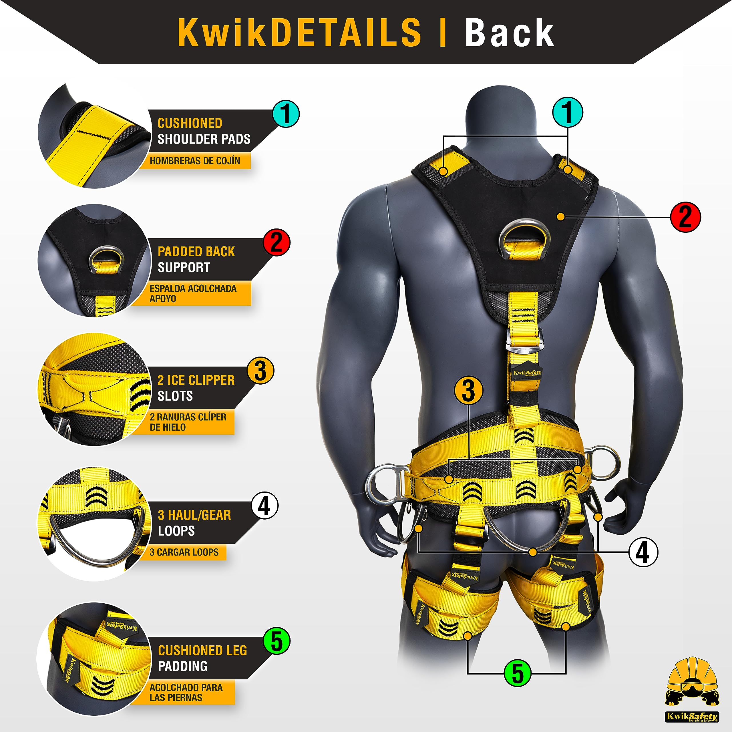 KwikSafety Professional Climbing Harness - MANDRILL & CANOPY KING Full/Half Body Safety Gear | EN & CE Certified | Rock Climbing, Tree Work, Construction | Charlotte, NC