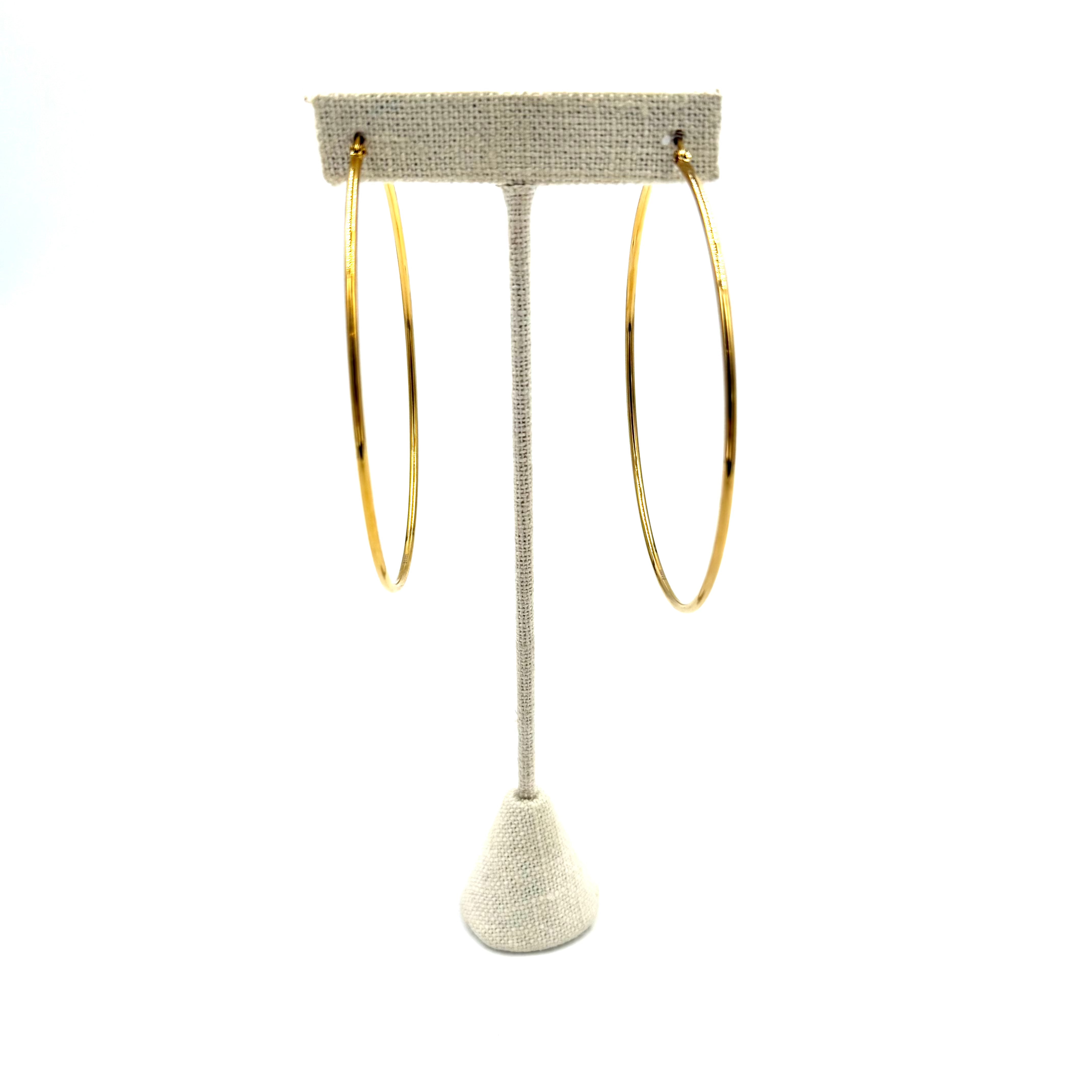 Ashley Gold Stainless Steel Large 3 Hoop Earrings for Women - Hypoallergenic Fashion Jewelry - Perfect for Parties, Weddings & Everyday Wear