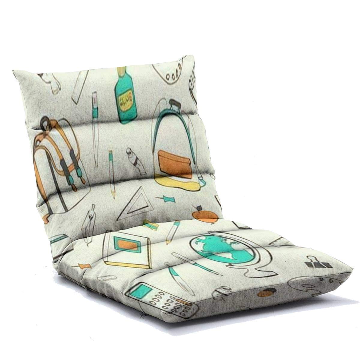 Adjustable Floor Lounger Chair with Memory Foam & Cute Pattern - Foldable Floor Sofa for Adults - Perfect for Home Office, Reading, Watching TV & Gaming - Includes School Supplies Accessories