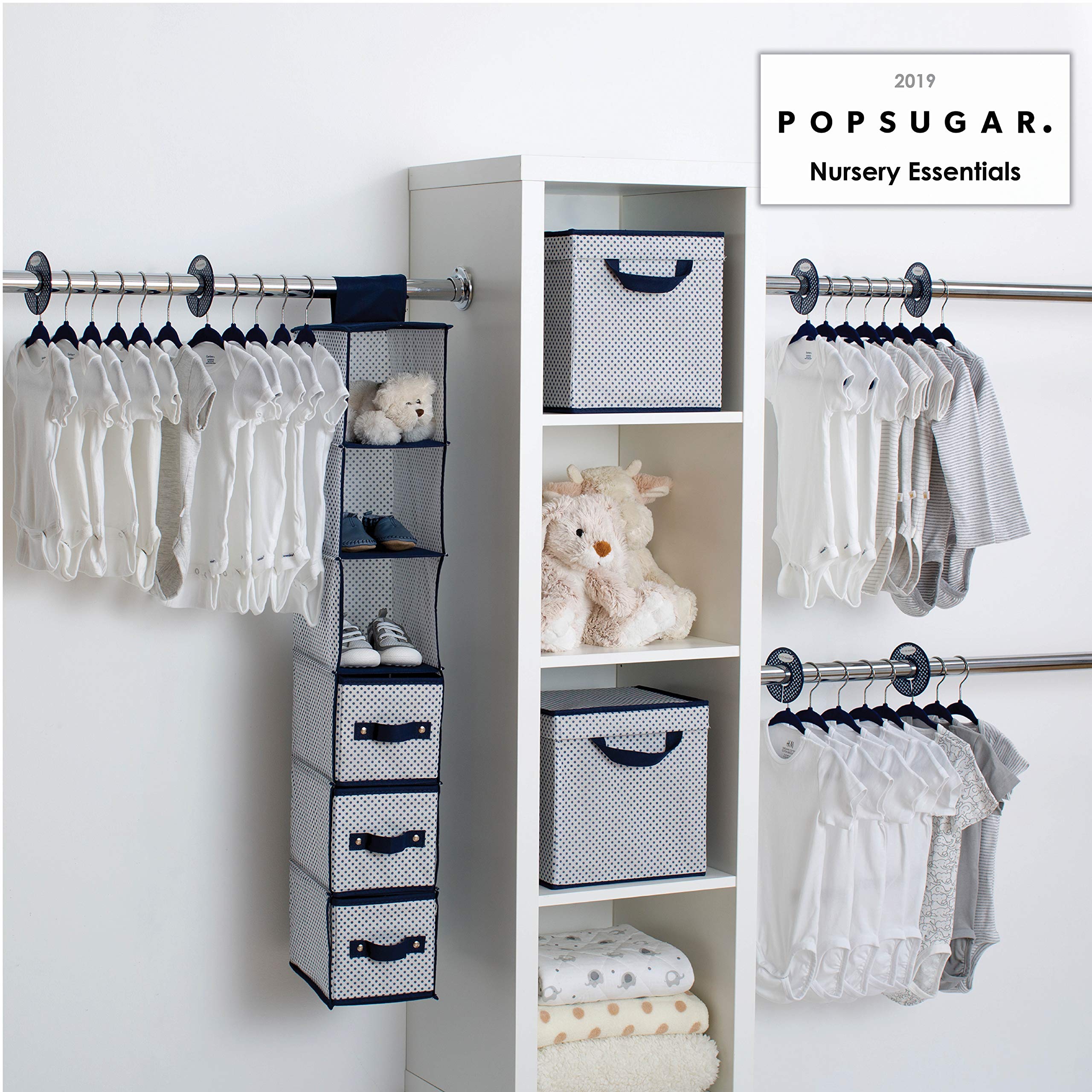 Delta Children Nursery Storage 48-Piece Set | Easy Storage & Organization Solution for Baby Clothes & Toys | Keeps Nursery, Bedroom & Closet Tidy (Navy Blue) | Perfect for Newborn Essentials & Toddler Room Organization
