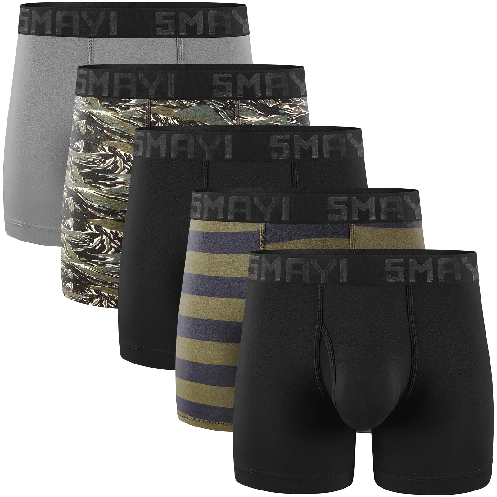 5Mayi Men's Boxer Briefs - Breathable, Comfortable Underwear for Men - Multipack for Everyday Wear, Sports, and Sleep