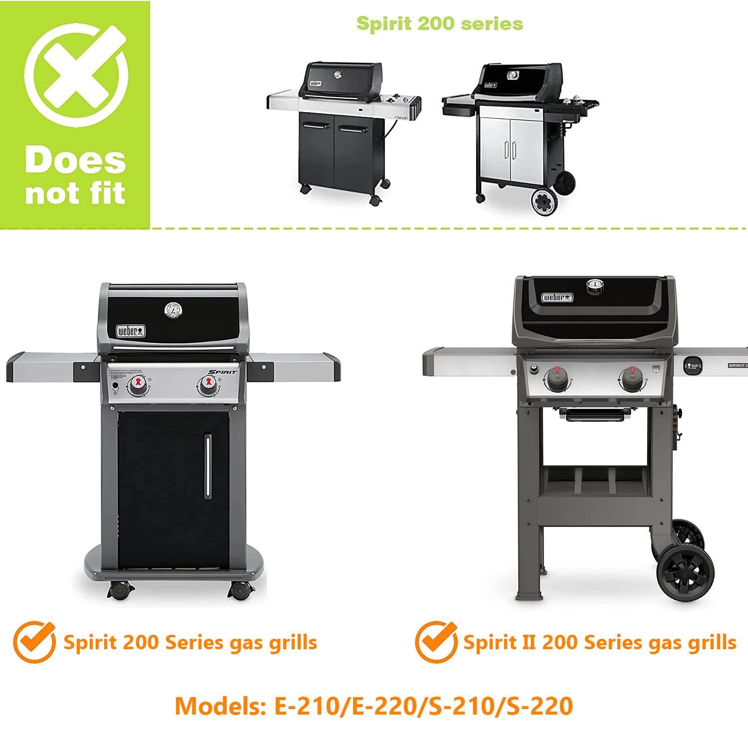 Hisencn 7637 17.5 Inch Reversible Grill Griddle & Cooking Grates for Weber Spirit I & II 200 Series (E210 E220 S210 S220) - Heavy Duty Front Control BBQ Grill Accessories for Outdoor Cooking, Camping, and Backyard Parties