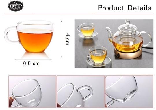 Premium OVP Borosilicate Glass Teacup with Saucer - 100ml Heat-Resistant Tea Cup Set for Herbal Tea, Coffee & Dessert - Perfect for Afternoon Tea, Gifts & Home Decor