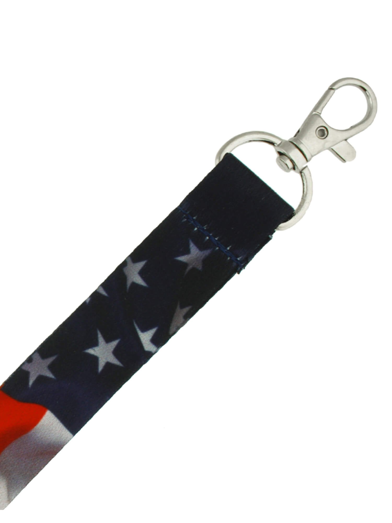 PinMart Veteran Military Patriotic Lanyard with Safety Breakaway Release - Perfect for ID Badges, Keys & Work Security (Red White Blue USA Flag Design)