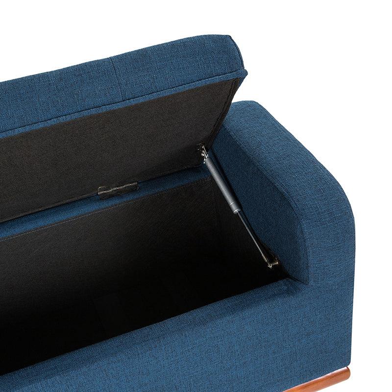 Clover Upholstered Flip Top Storage Bench - Stylish Ottoman with Hidden Storage for Living Room, Bedroom & Entryway - Perfect for Home Organization & Extra Seating