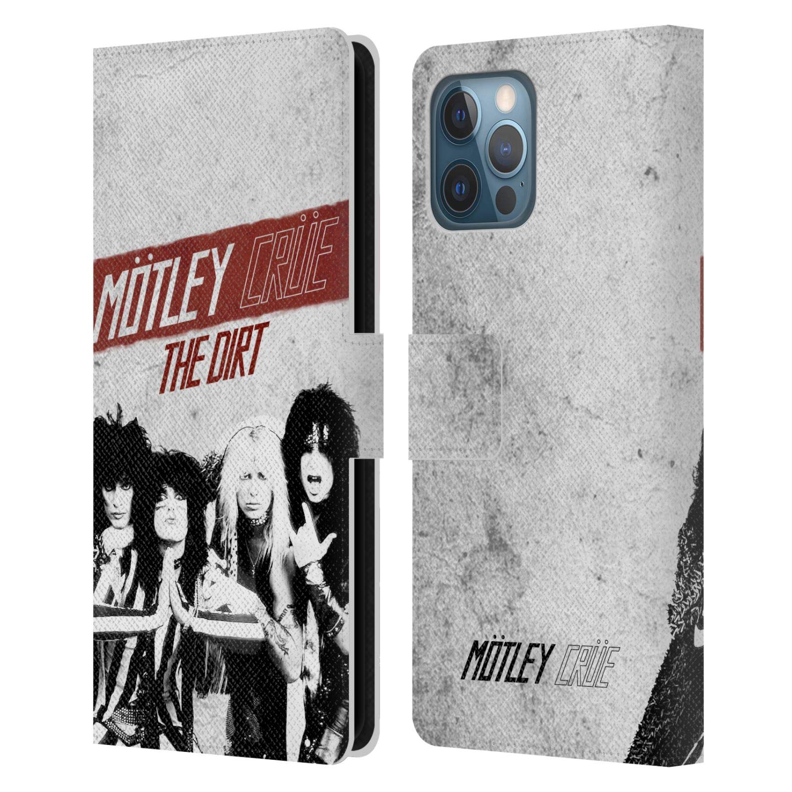 Head Case Designs Motley Crue The Dirt Leather Book Wallet Case for iPhone 12 Pro Max - Officially Licensed Rock Band Phone Cover for Concerts & Daily Use