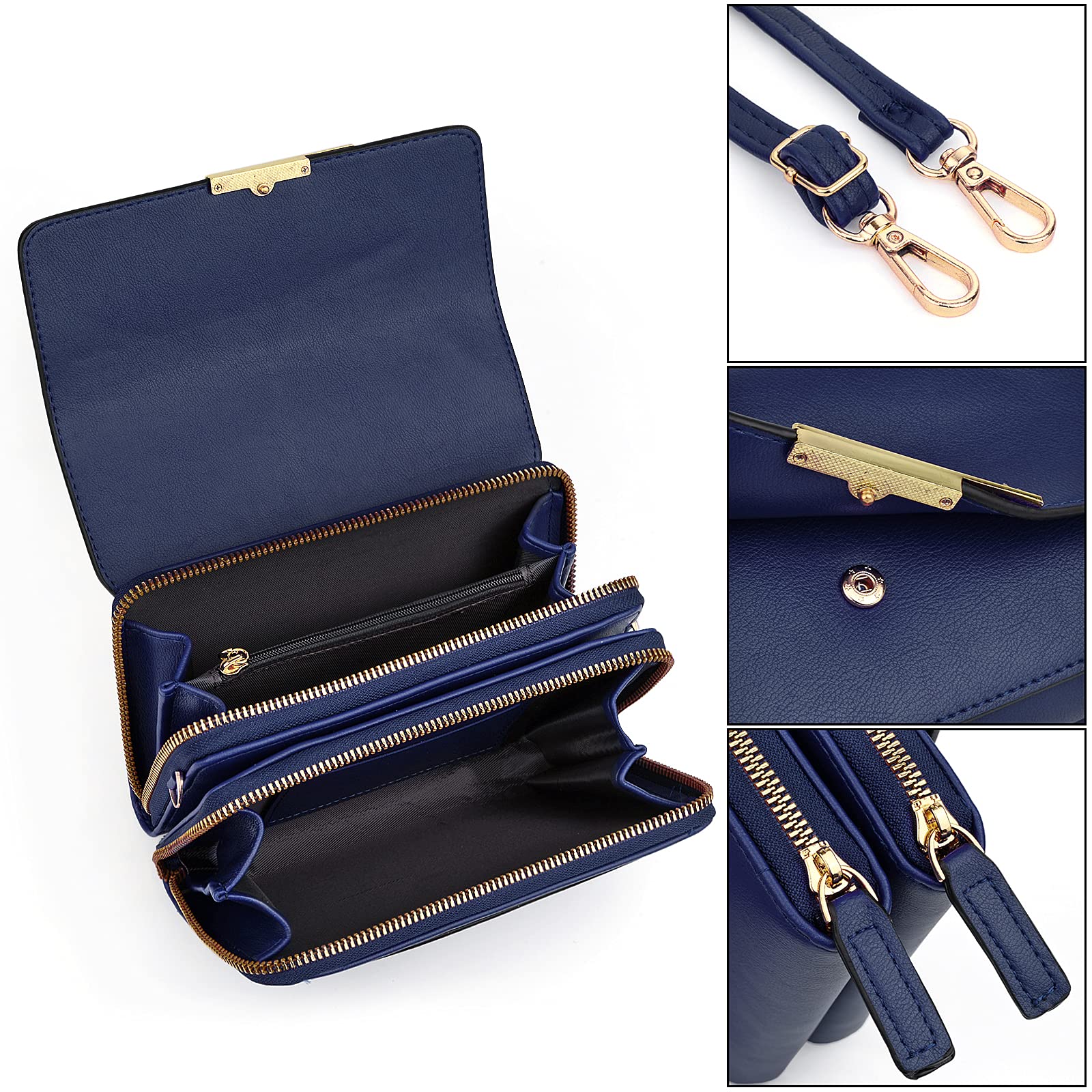 UTO Women's Small Crossbody Shoulder Bag - Phone Wallet & Card Holder for Daily Use