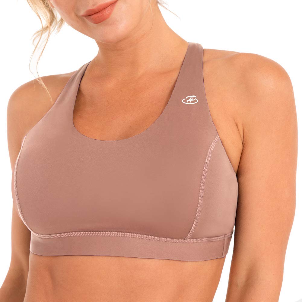 Women's Low Support Padded Sports Bras - Strappy Criss-Cross Back for Yoga & Workout