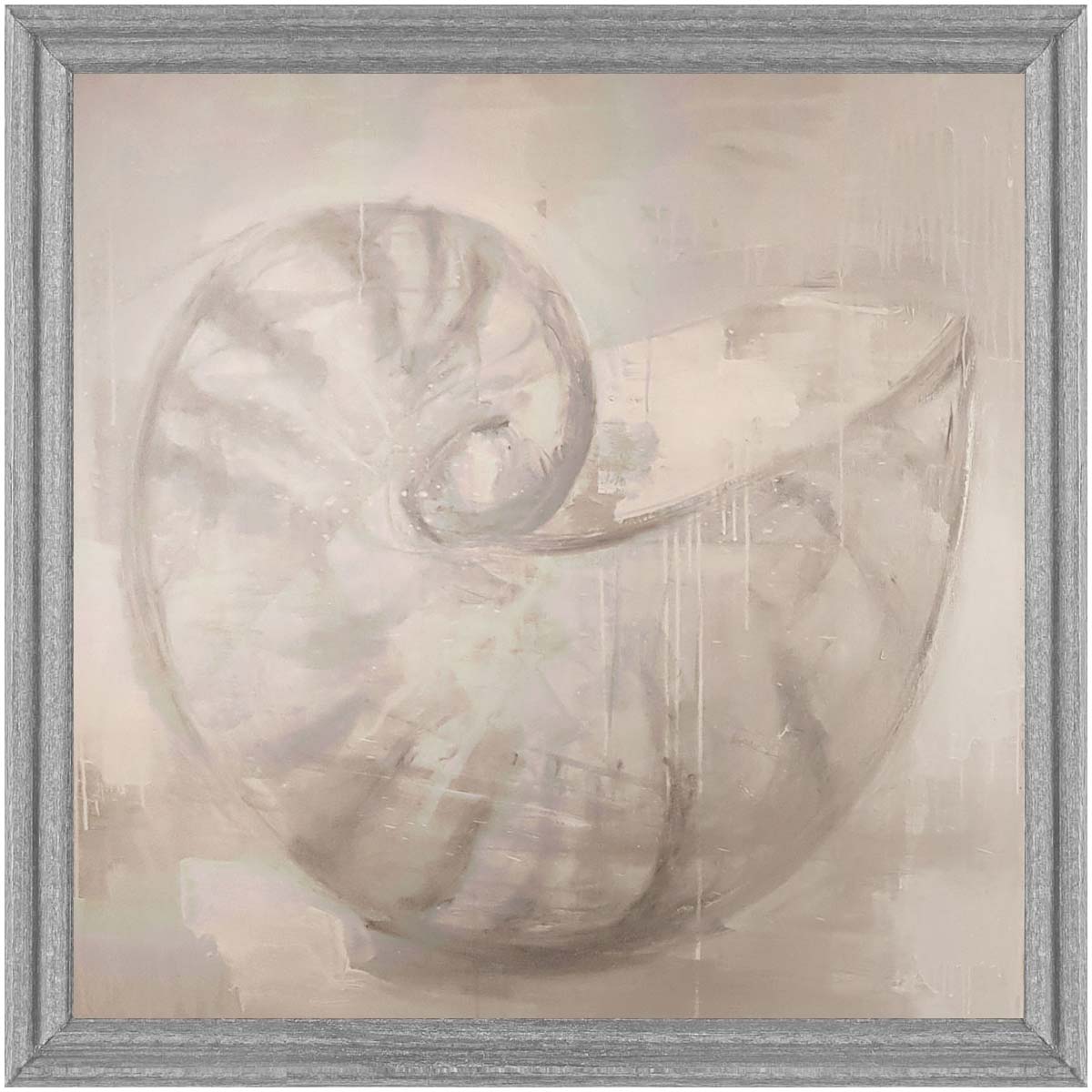 Shell Diptych Framed Acrylic Painting on Canvas - Coastal Wall Art for Beach House Decor & Living Room