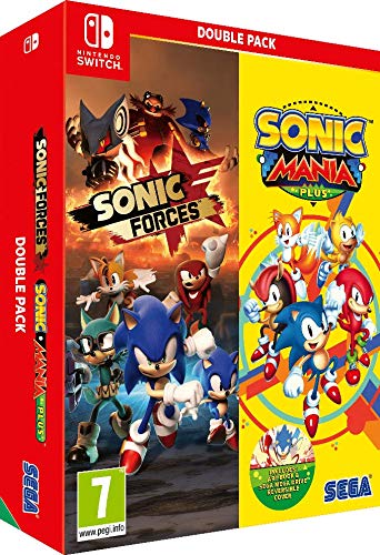 Sonic Mania Plus & Sonic Forces Double Pack Bundle for Nintendo Switch - Fast-Paced Action & Adventure Gaming for Kids & Adults