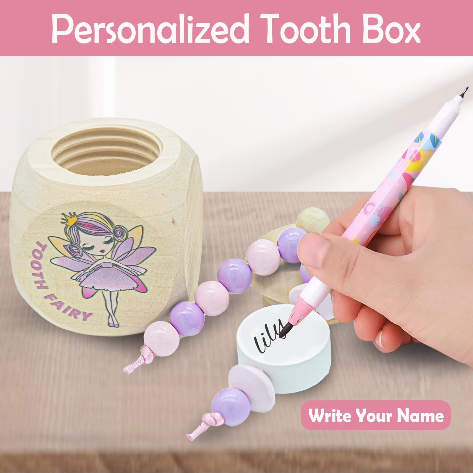 Personalized Tooth Fairy Keepsake Box with Coin - Baby Gift for First Tooth